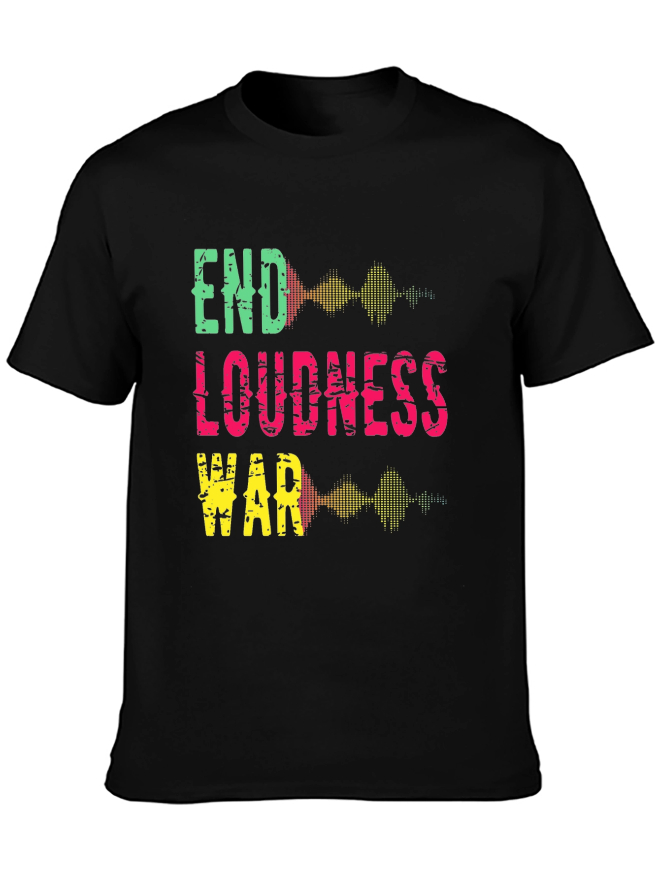 Black End Loudness War Graphic Tee - Black Cotton T-Shirt view 3