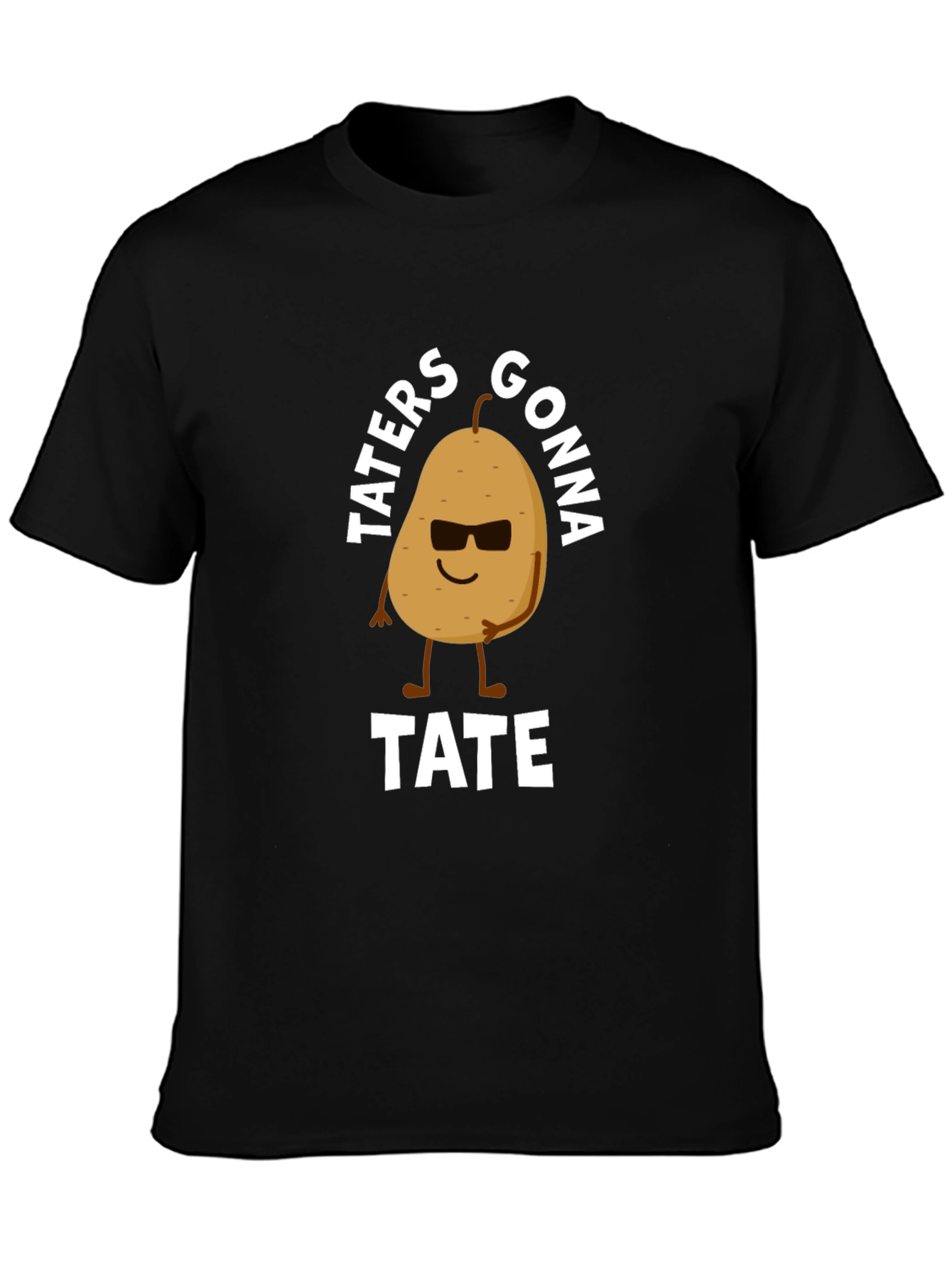 Black Taters Gonna Tate Funny Potato Graphic T-Shirt view 3