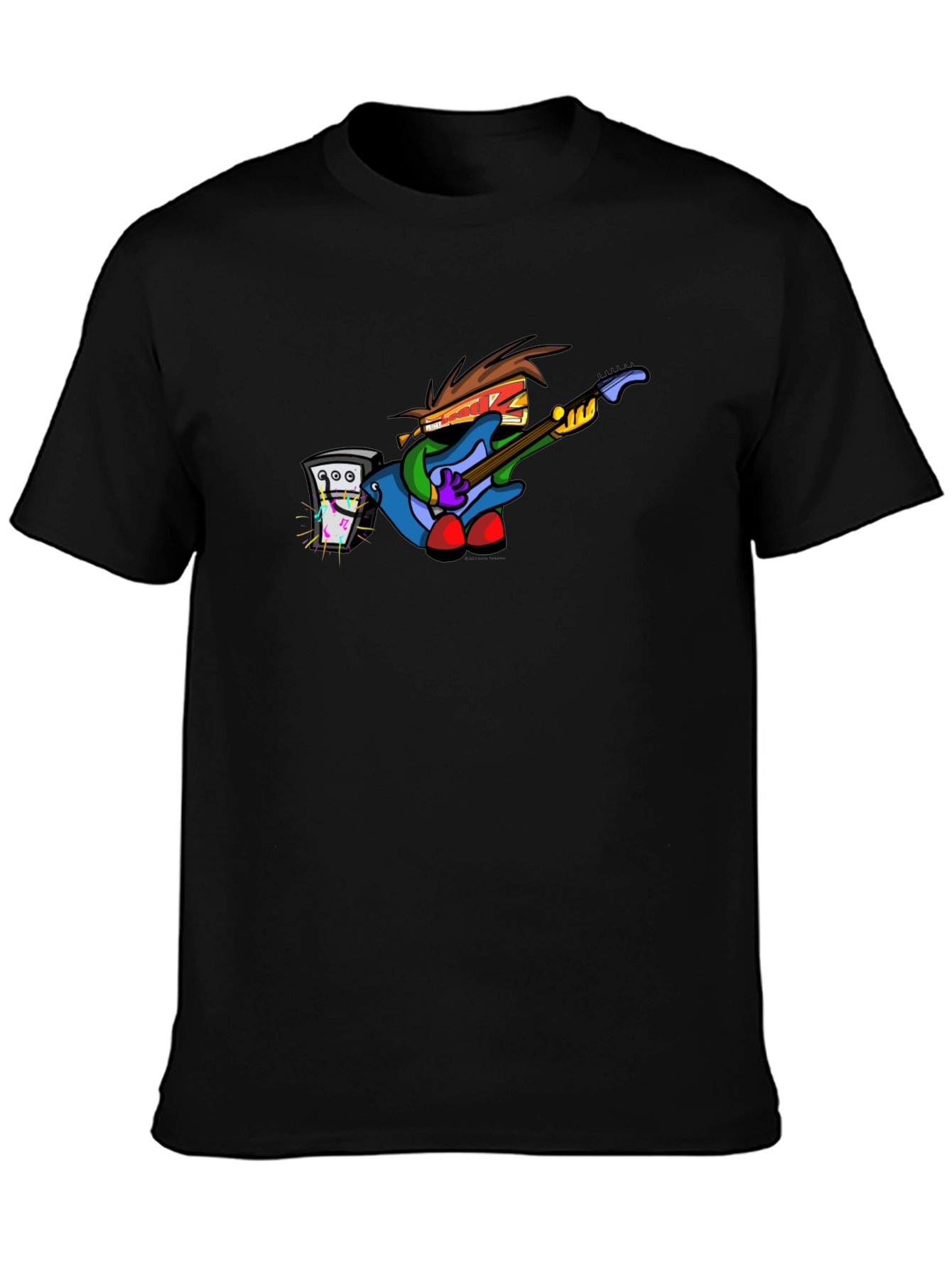 Black Cartoon Rock Band Tee view 3