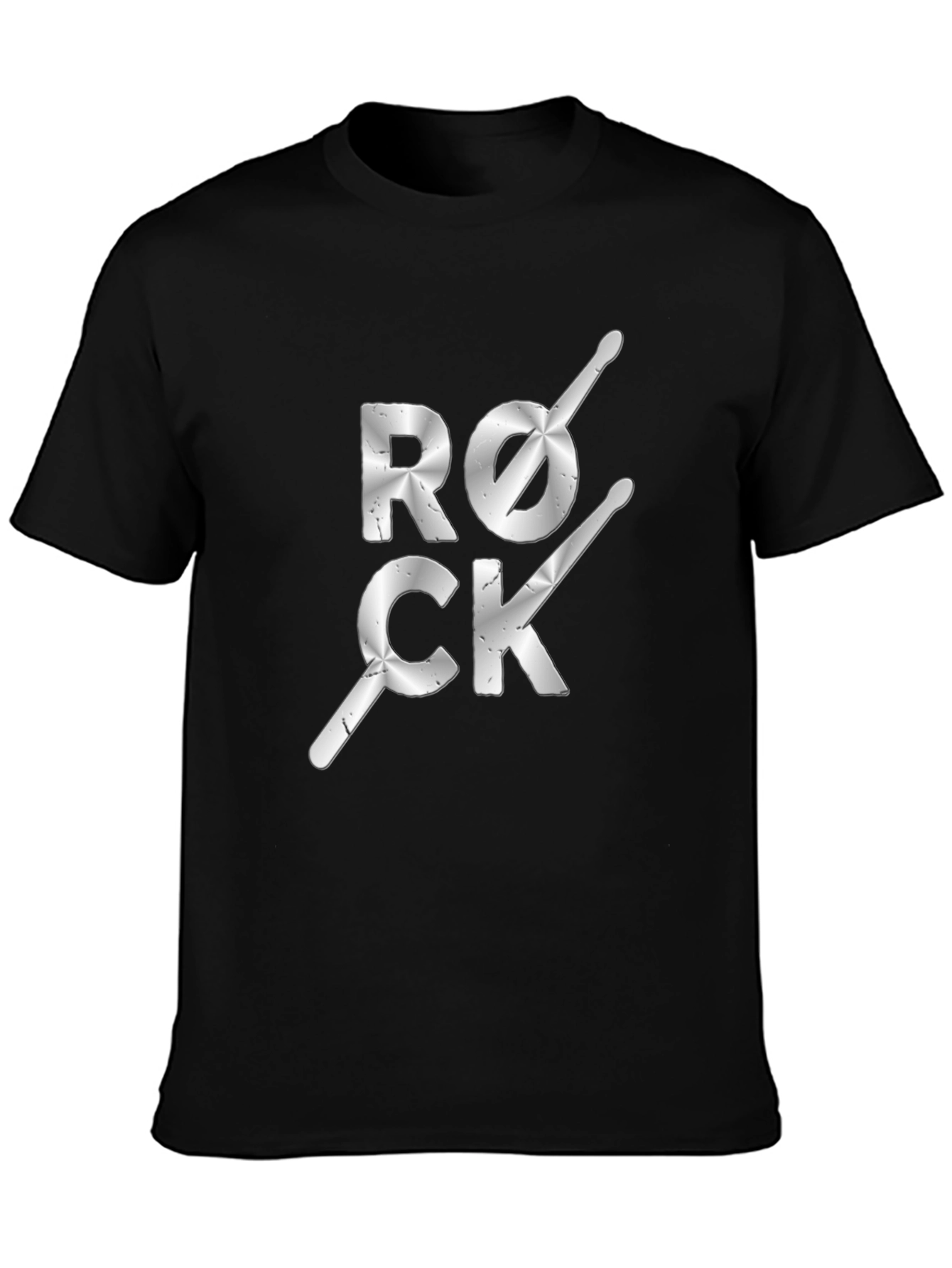Black Rock Drummer T-Shirt - Music Lover Tee view 3