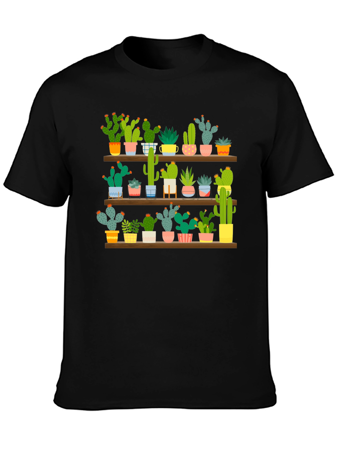 Black Cactus Shelf Graphic T-Shirt view 3