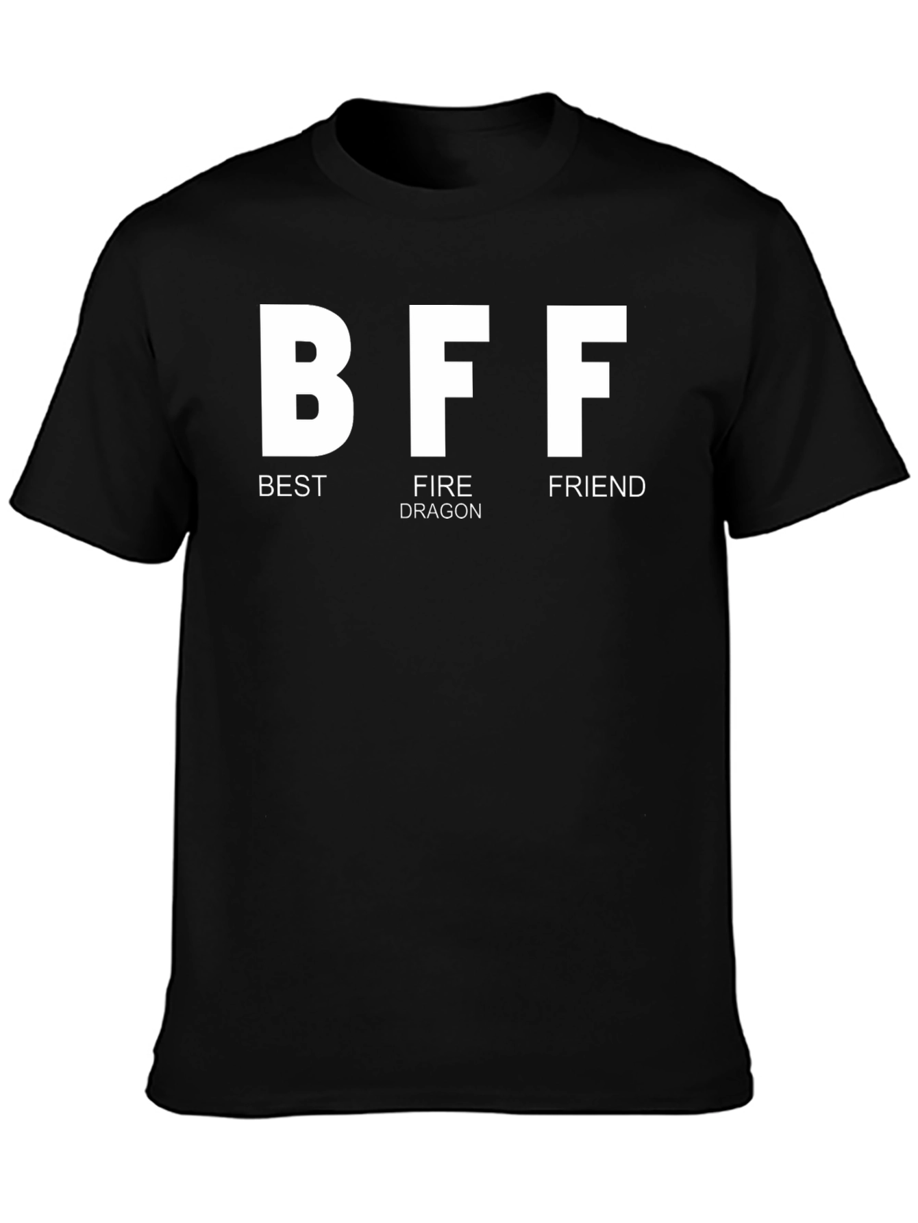 Black BFF Best Fire Dragon Friend Black T-Shirt view 3