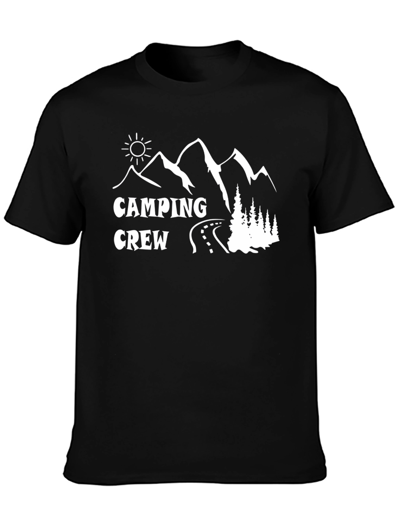 Black Camping Crew Graphic Tee - Outdoor Adventure Shirt view 3