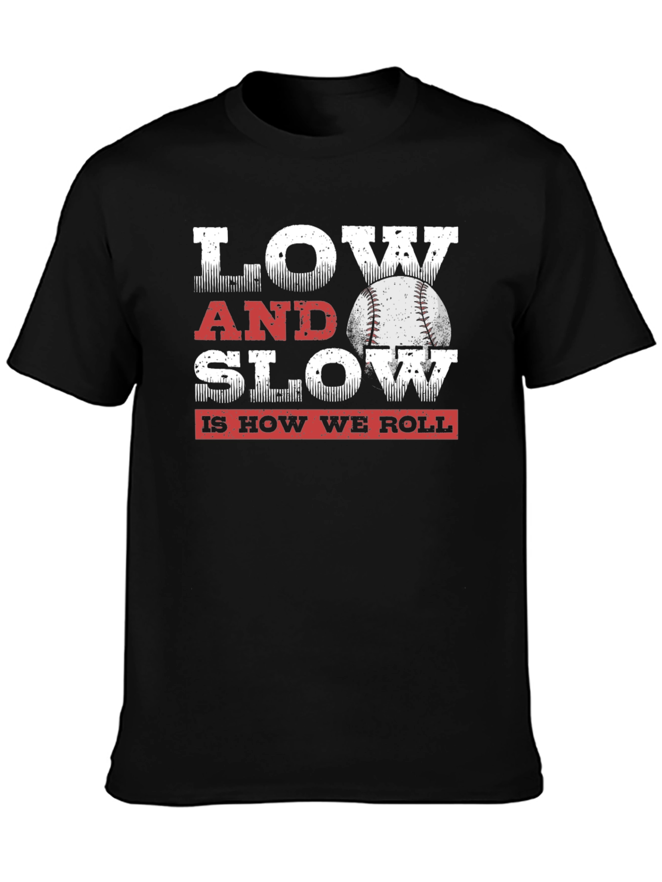 Black Low & Slow Baseball T-Shirt view 3