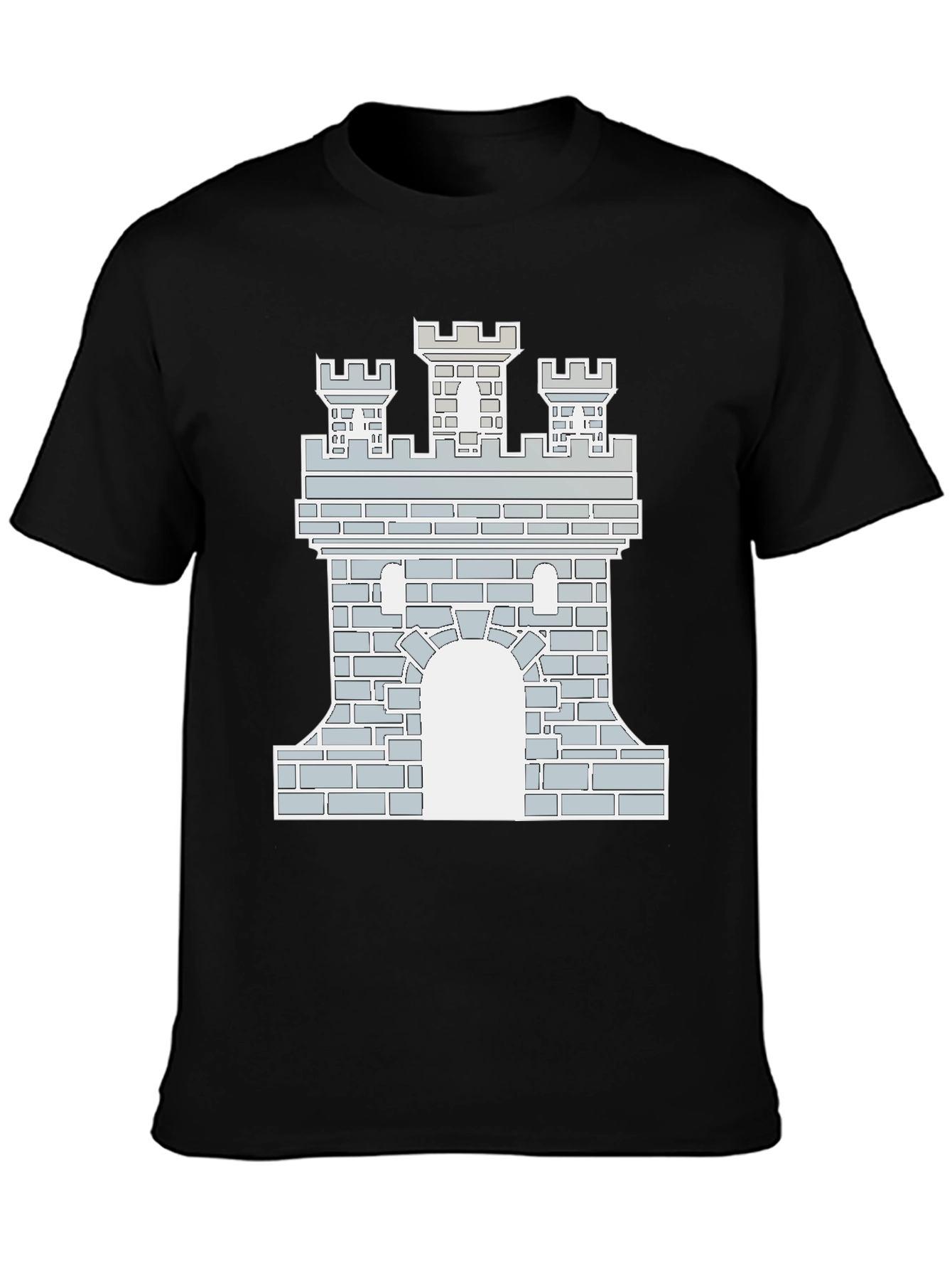 Black Castle Graphic Tee - Black Cotton Blend T-Shirt view 3