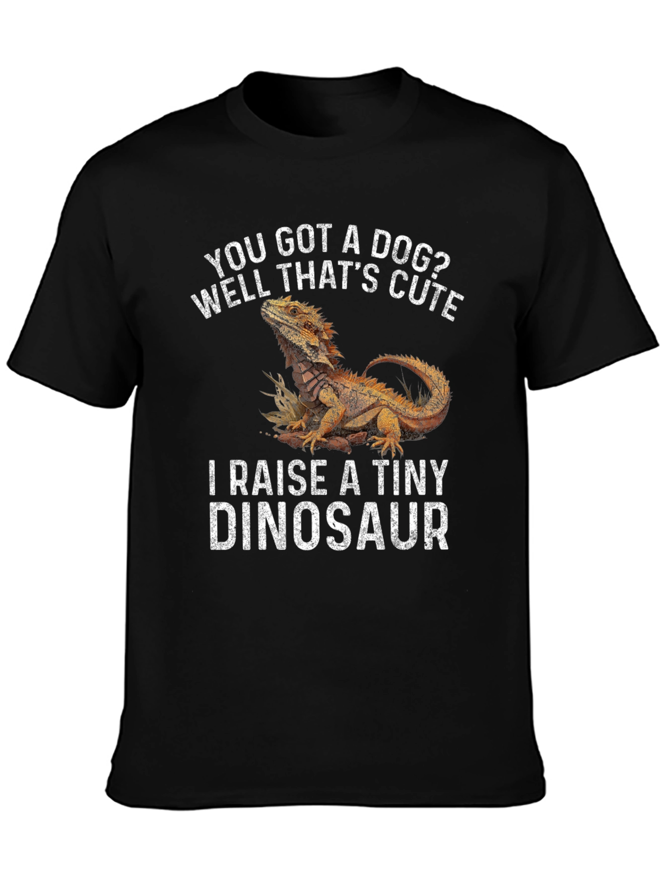 Black Bearded Dragon Owner T-Shirt - Raise a Tiny Dinosaur view 3