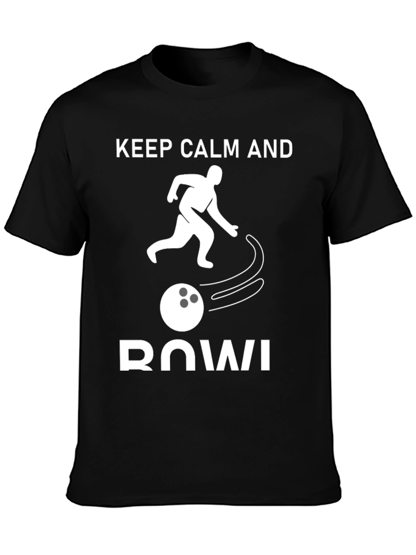 Black Keep Calm and Bowl T-Shirt view 3