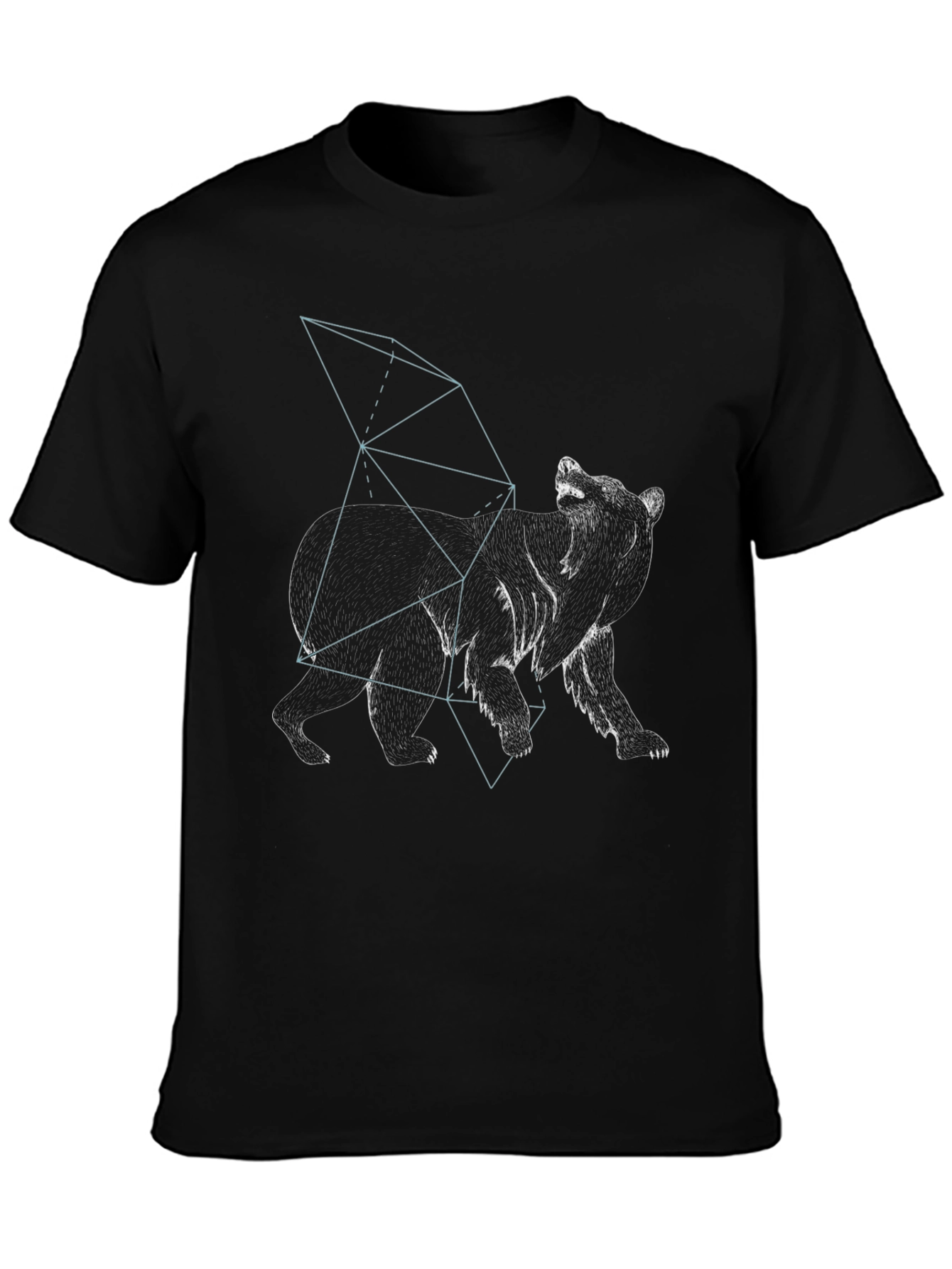 Black Geometric Bear Graphic T-Shirt view 3