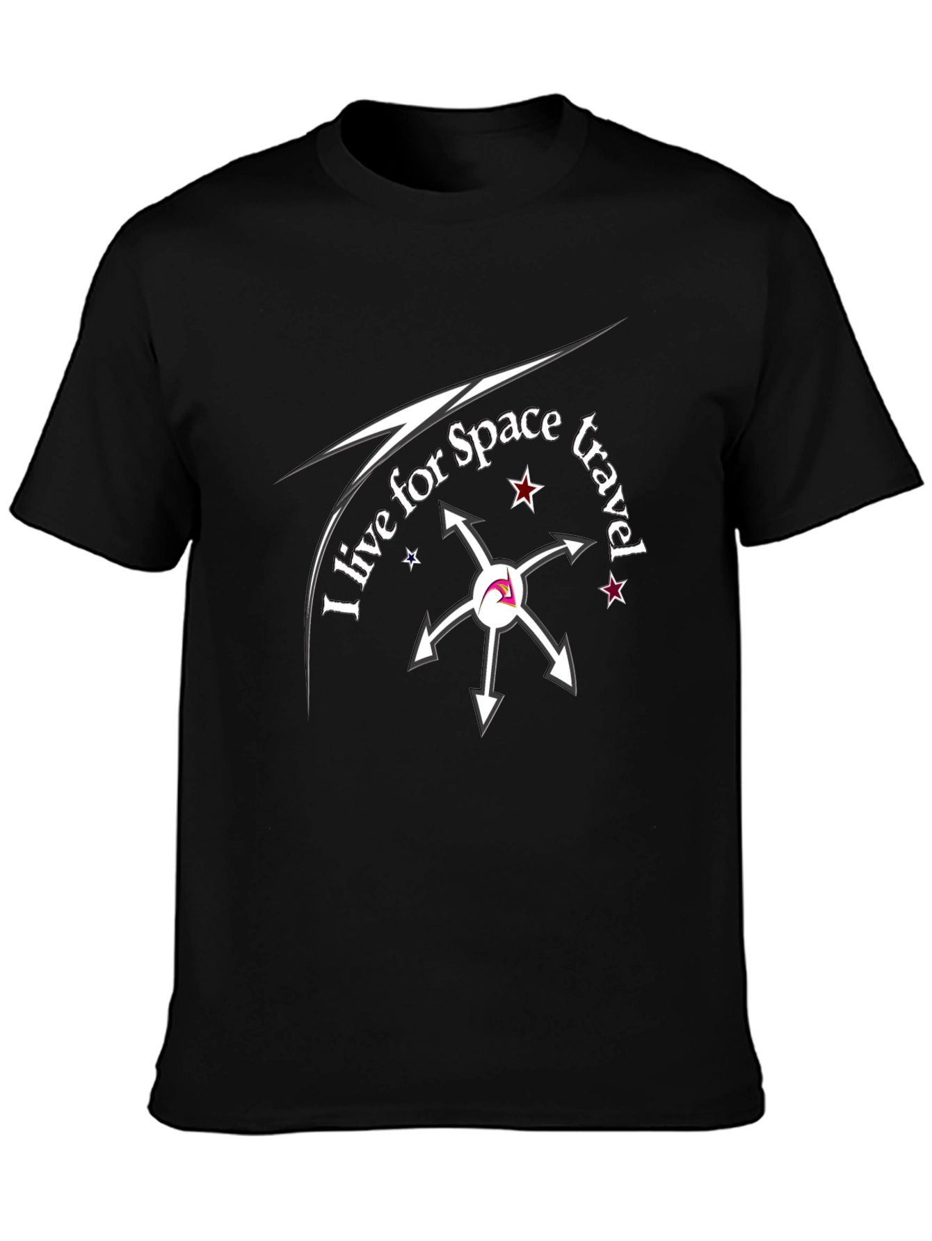 Black I Live for Space Travel Graphic Tee - Black view 3