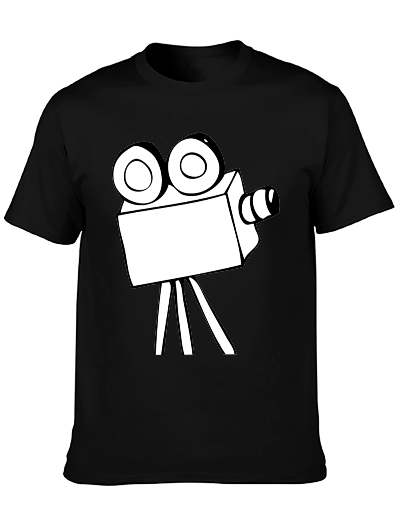 Black Retro Movie Camera Graphic T-Shirt view 3