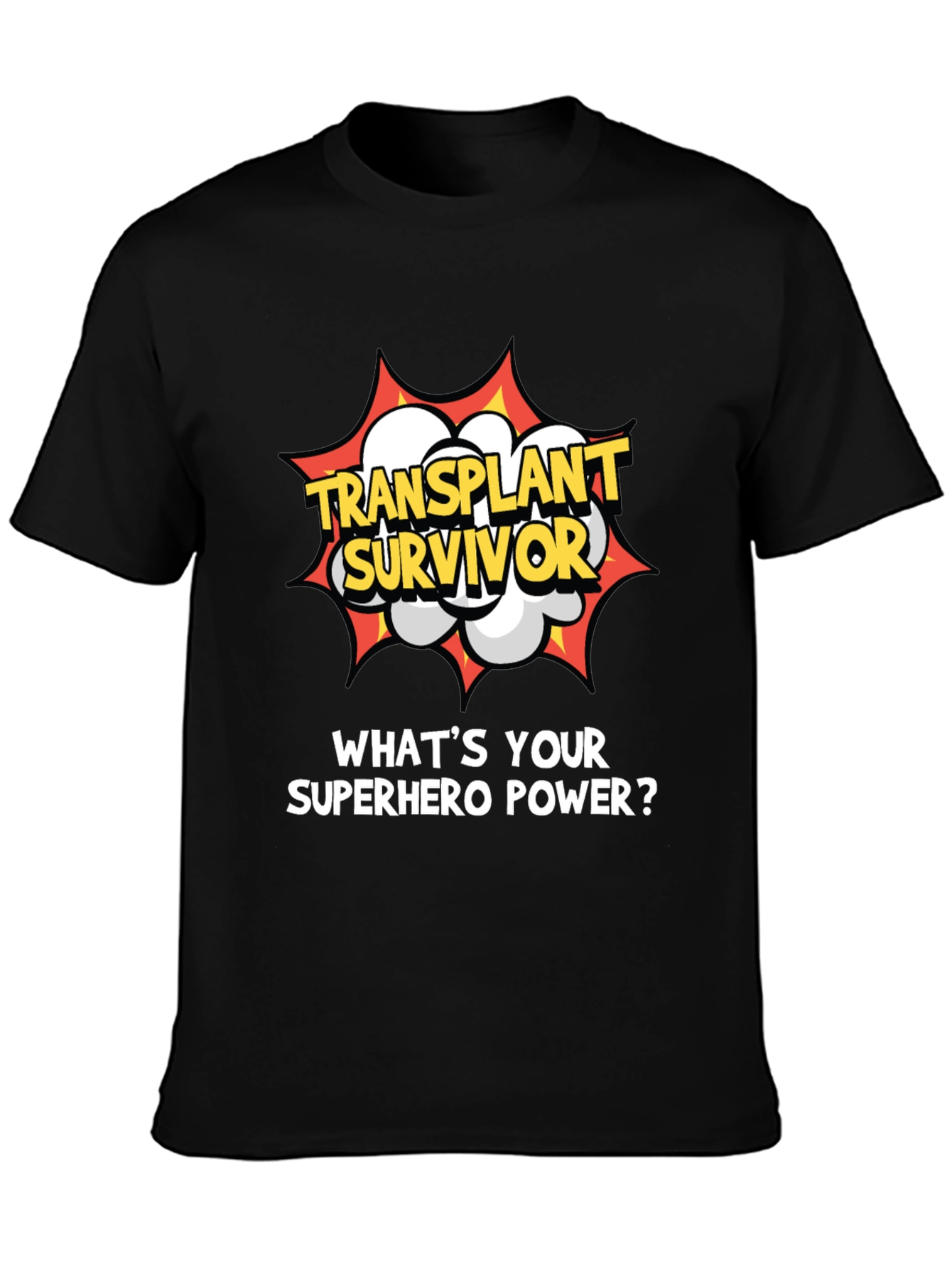Black Transplant Survivor Superhero Tee view 3