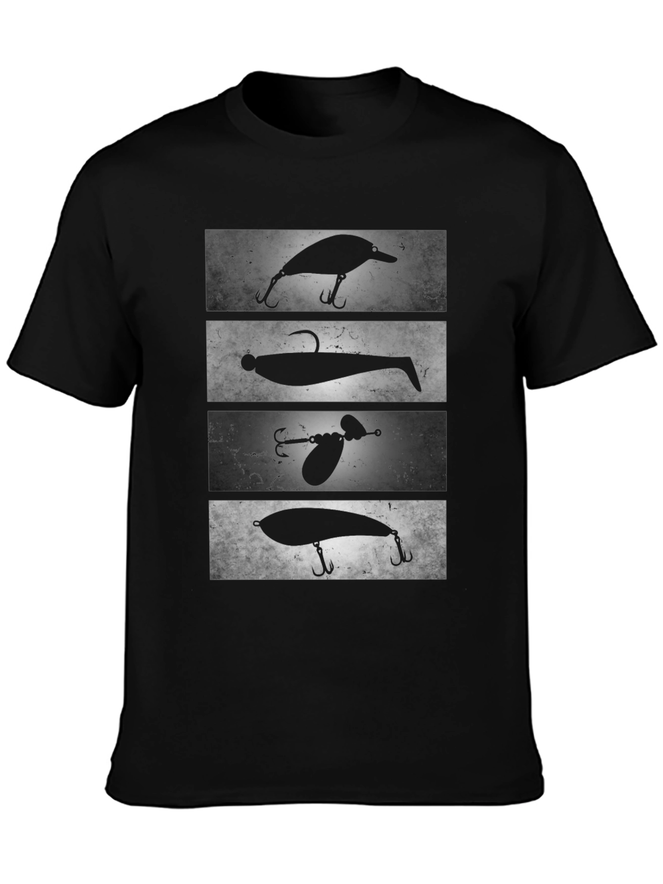 Black Fishing Lure Tee - Angler's Choice Graphic T-Shirt view 3
