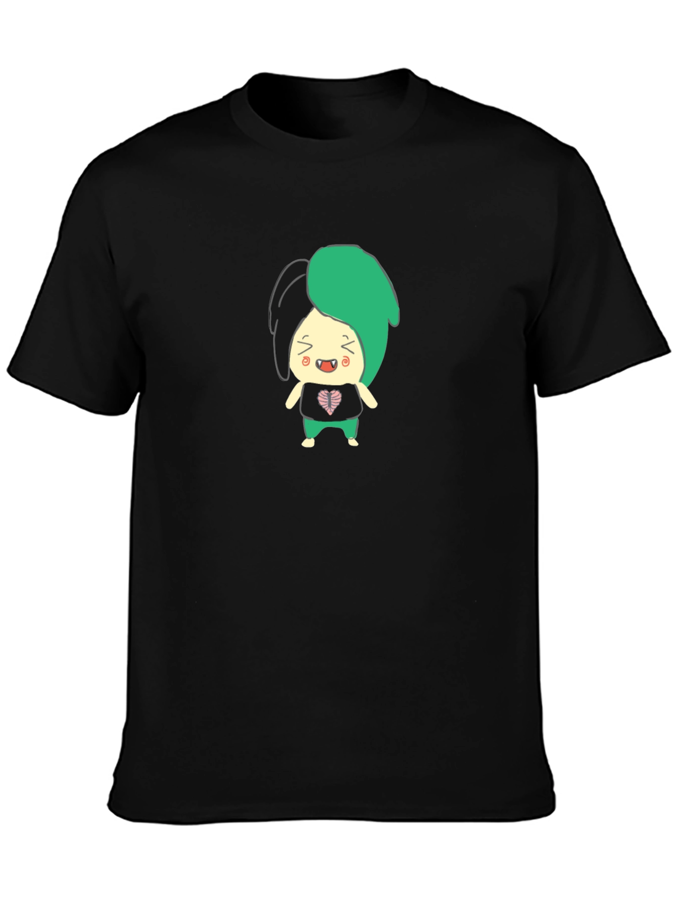 Black Cartoon Character Graphic T-Shirt view 3