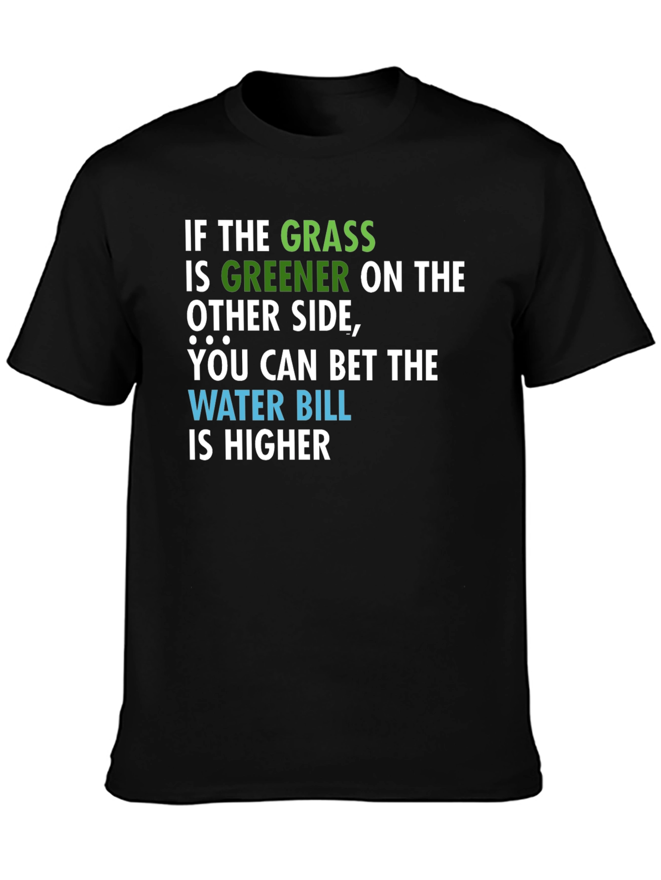 Black Greener Grass Funny Graphic Tee view 3