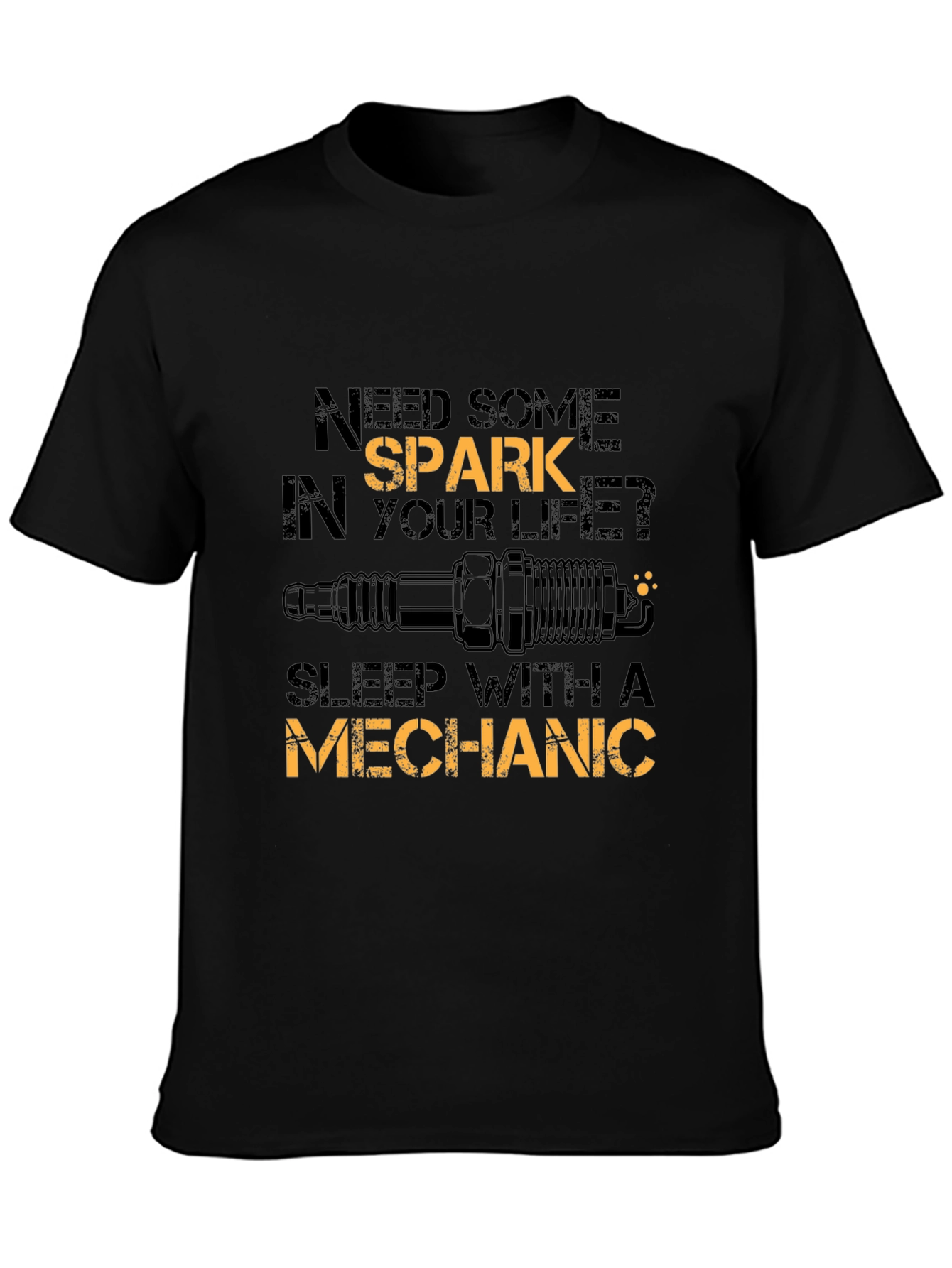 Black Mechanic Spark T-Shirt - Humorous Gift for Auto Enthusiasts view 3
