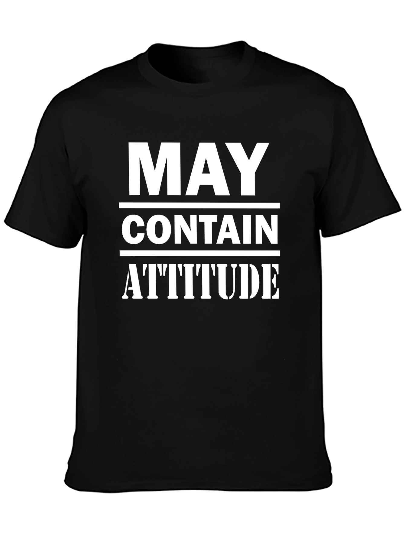Black May Contain Attitude Graphic Tee view 3