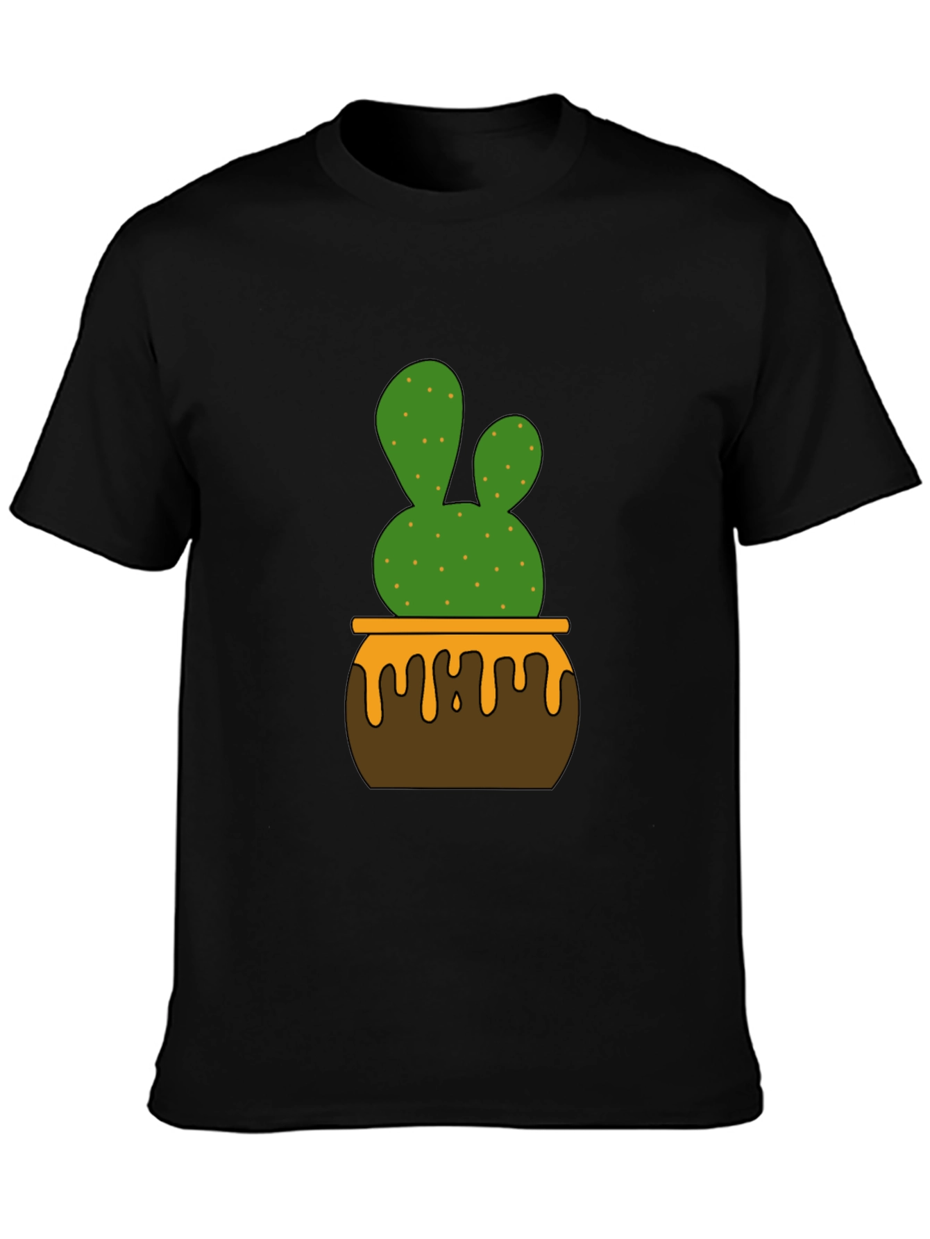 Black Cactus in Pot Graphic Tee - Stylish Unisex T-Shirt view 3
