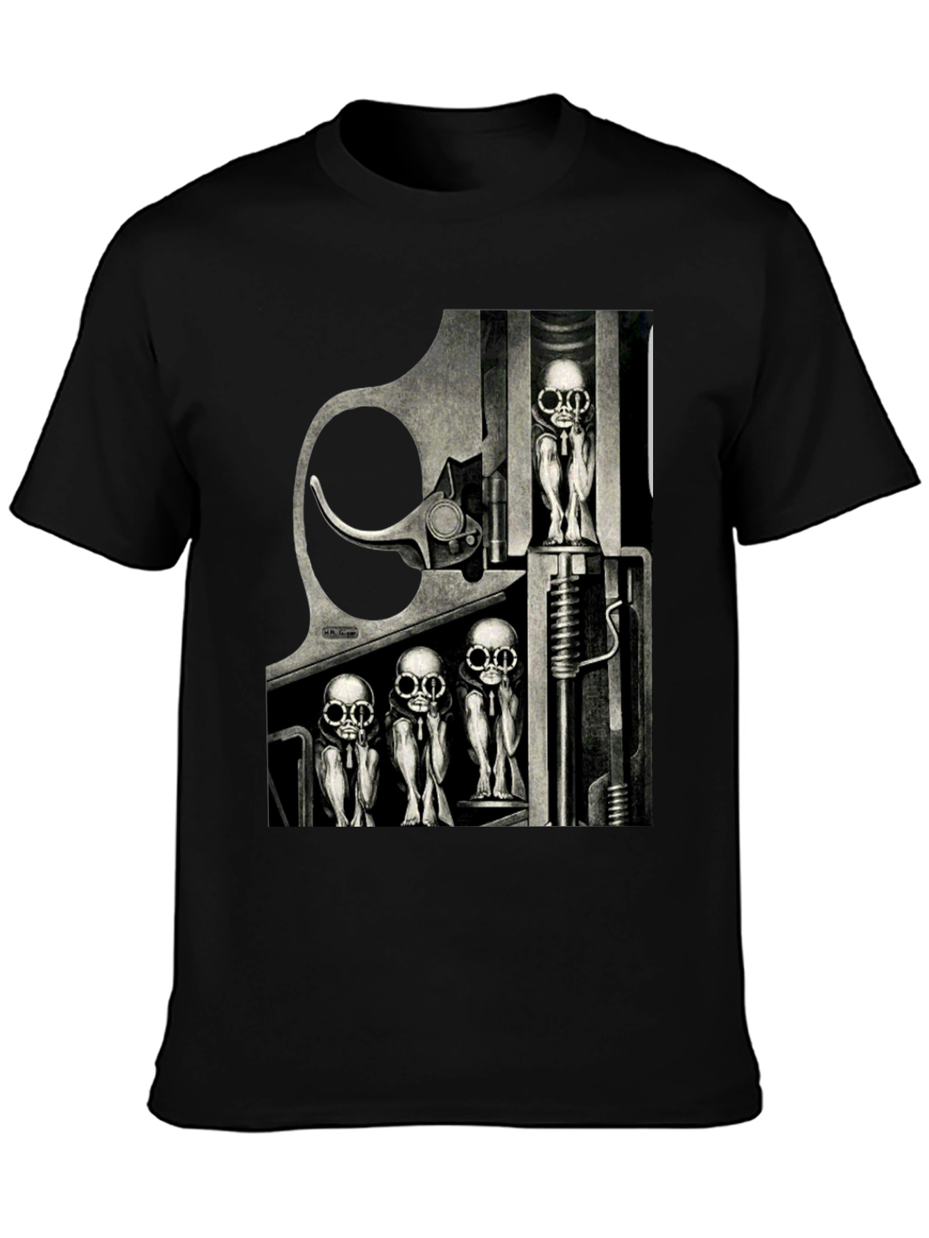 Black Surreal Art Graphic T-Shirt - Edgy Design view 3