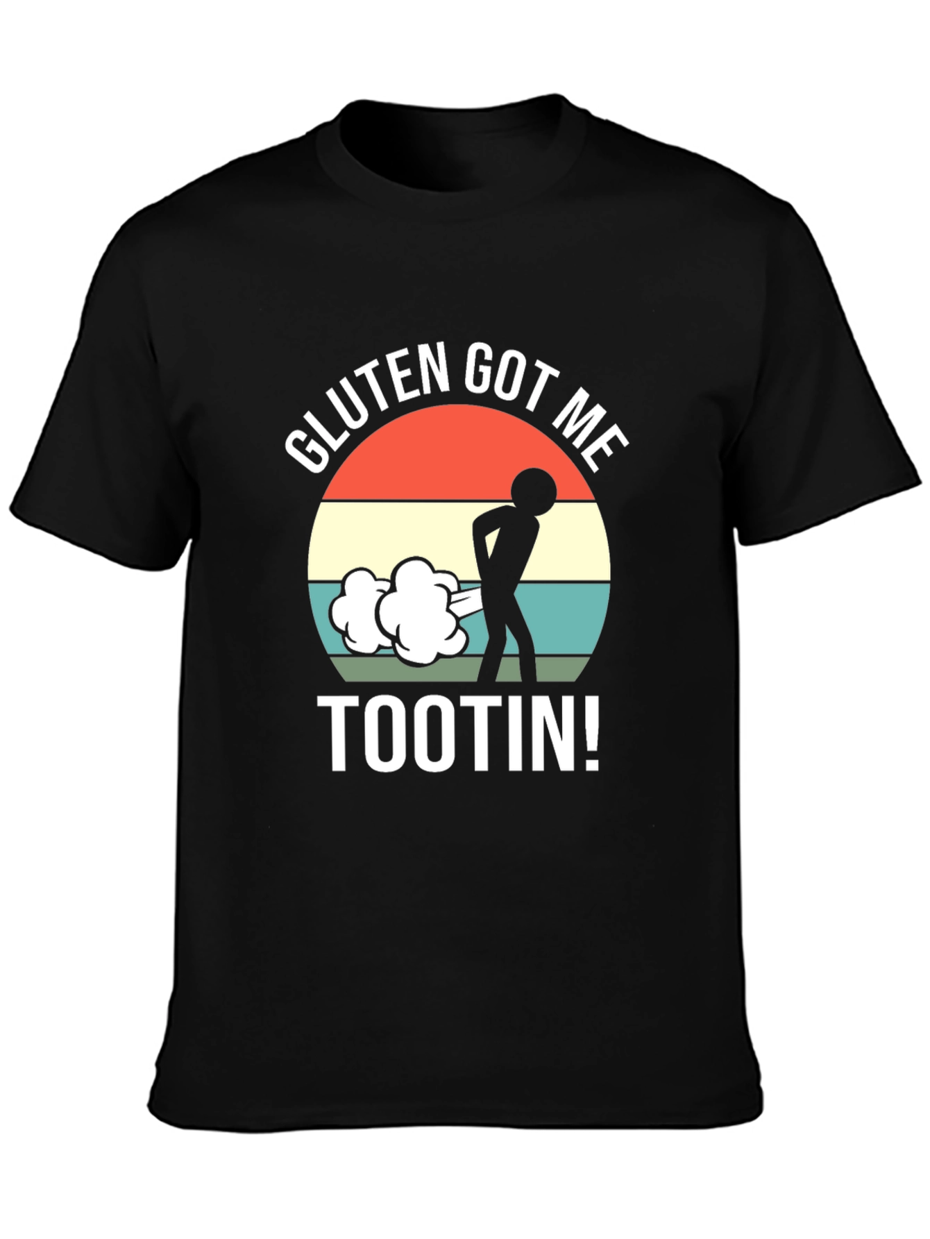 Black Gluten Got Me Tootin' Graphic T-Shirt view 3