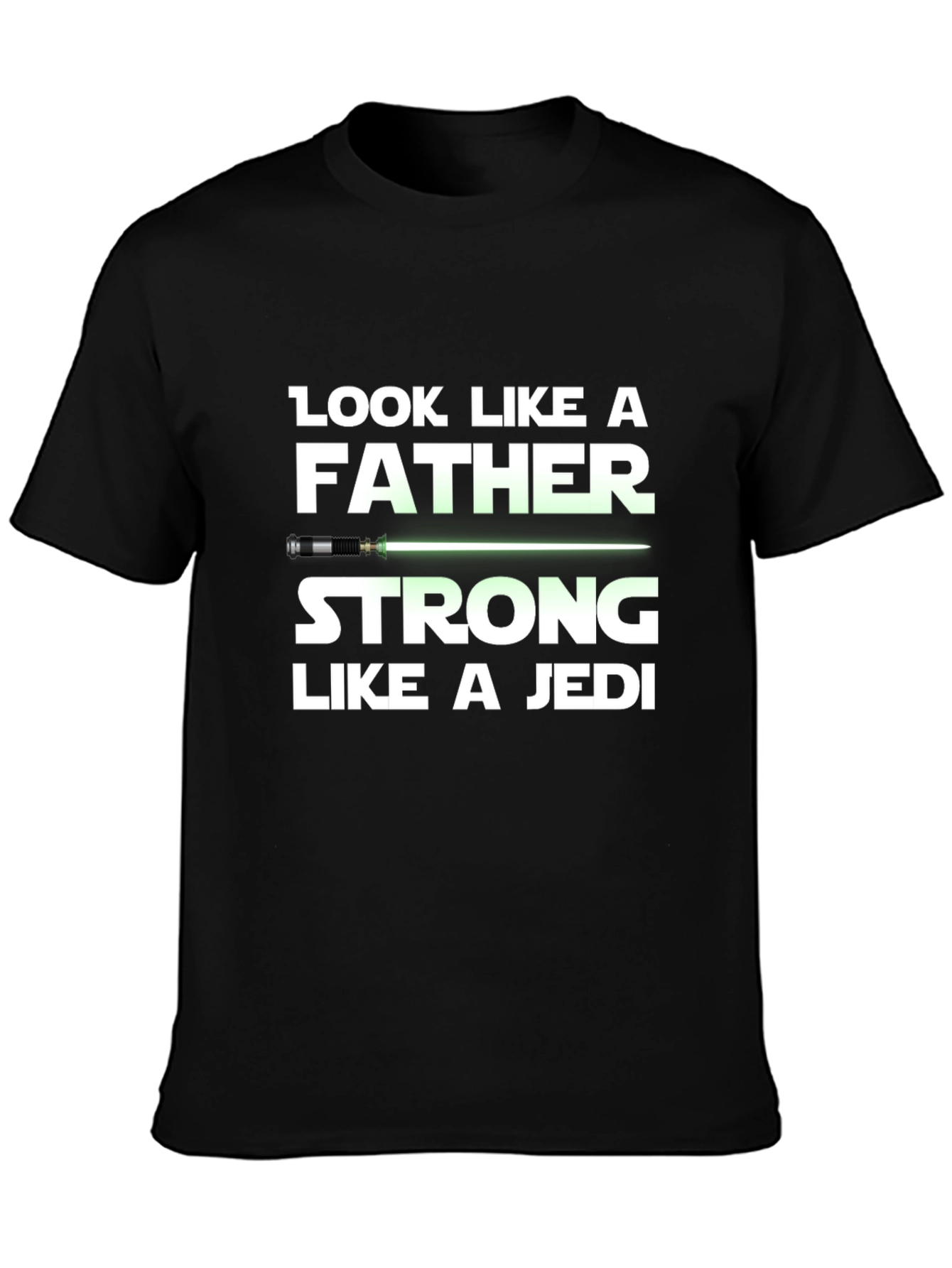 Black Father Strong Like a Jedi Graphic T-Shirt view 3