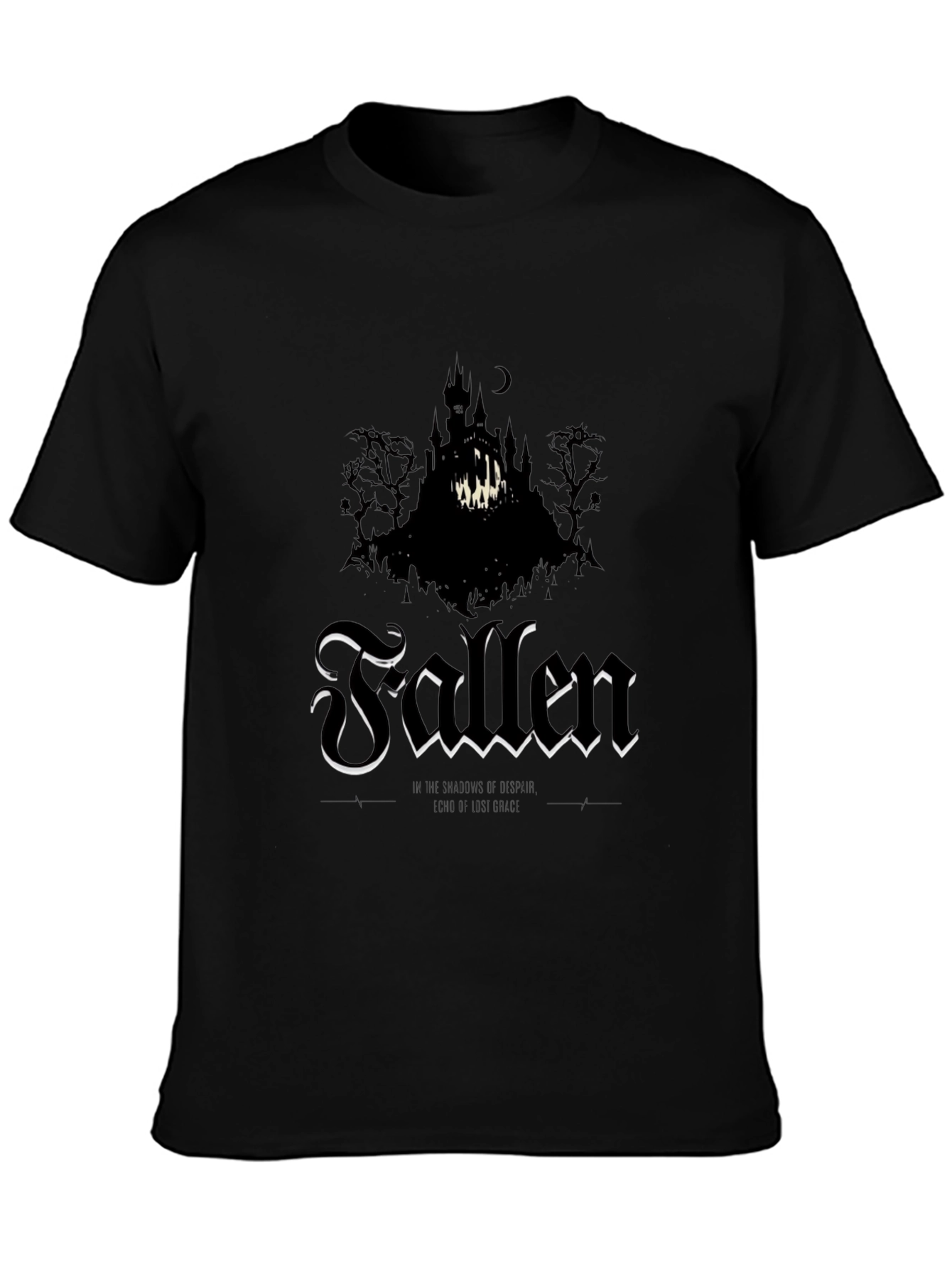 Black Fallen Graphic Tee - Dark Gothic Style view 3