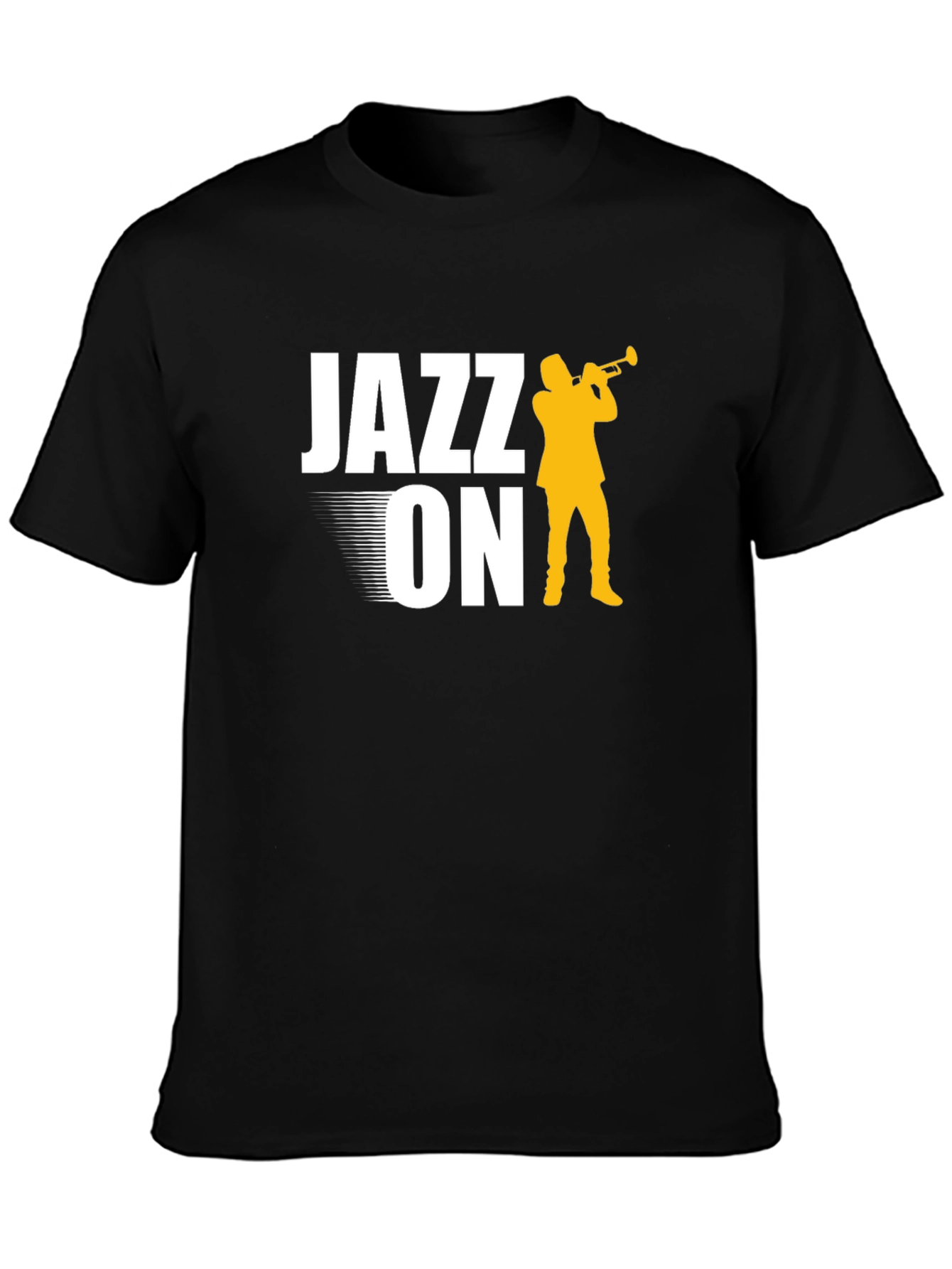 Black Jazz On Graphic Tee - Black Cotton T-Shirt view 3