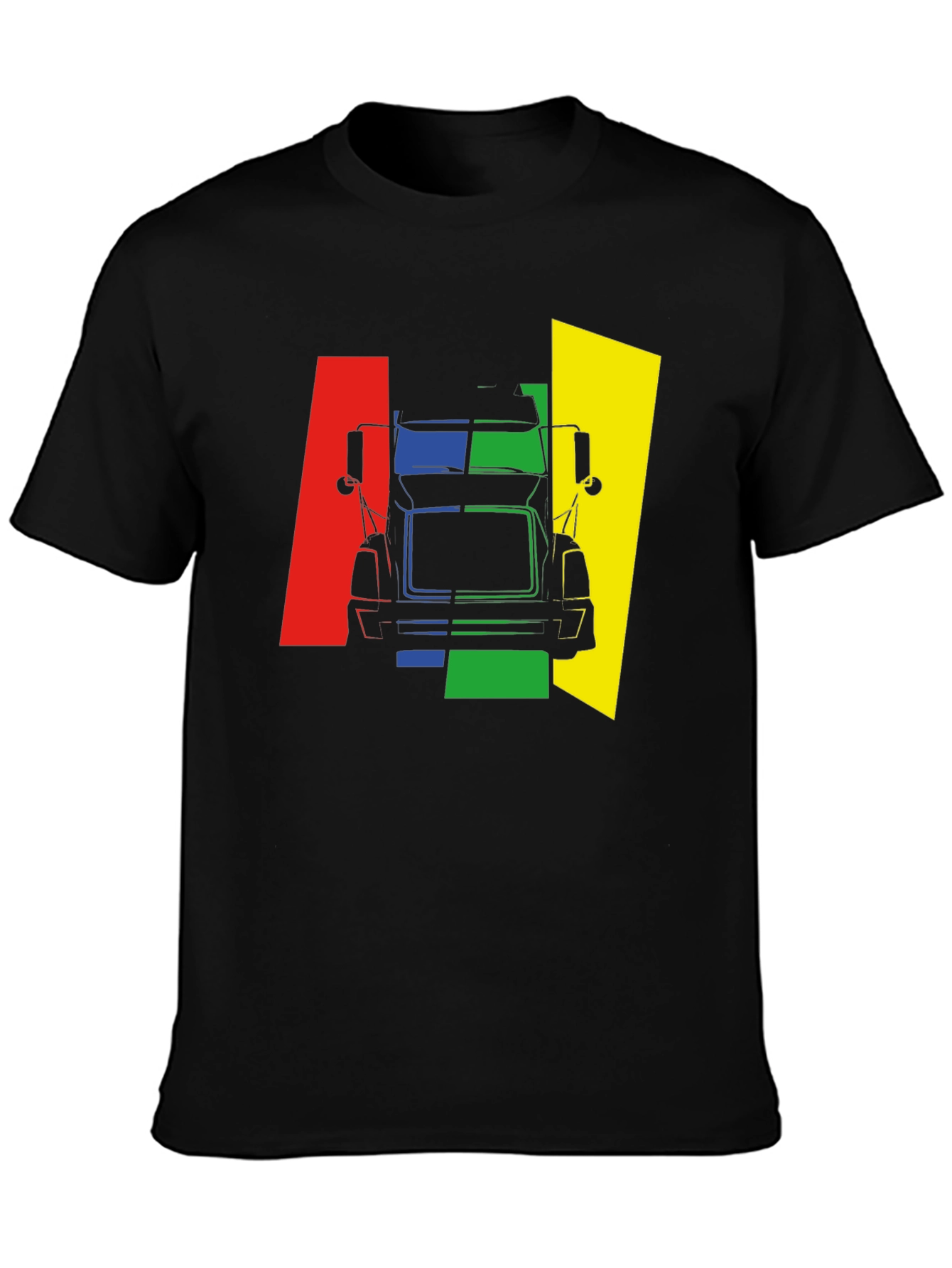 Black Truck Graphic Tee - Bold Color Block Design view 3