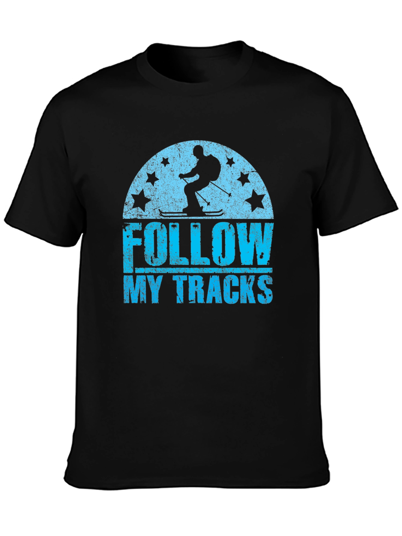 Black Follow My Tracks Skiing T-Shirt view 3