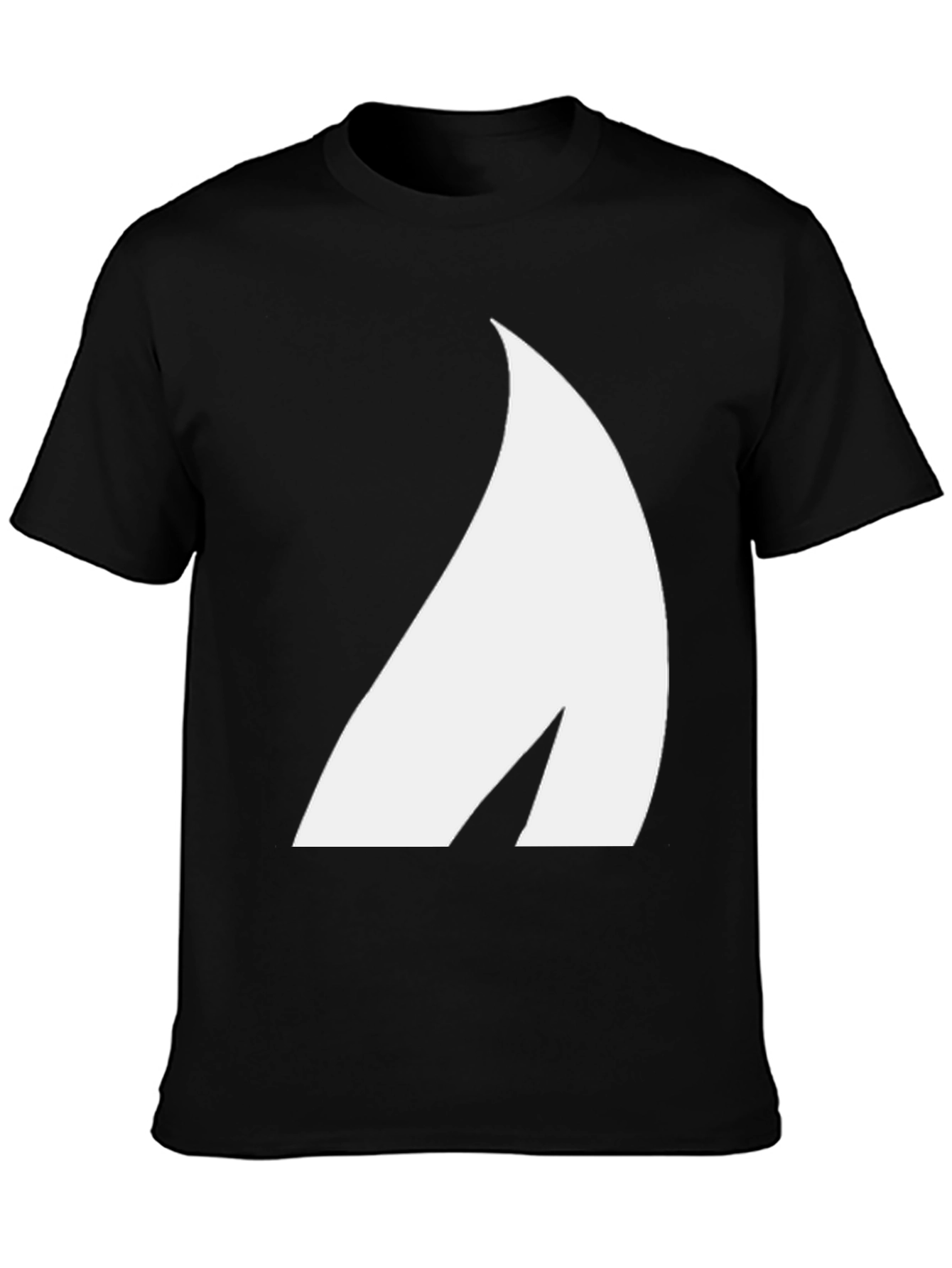 Black Modern Graphic Tee - Black Cotton Blend view 3