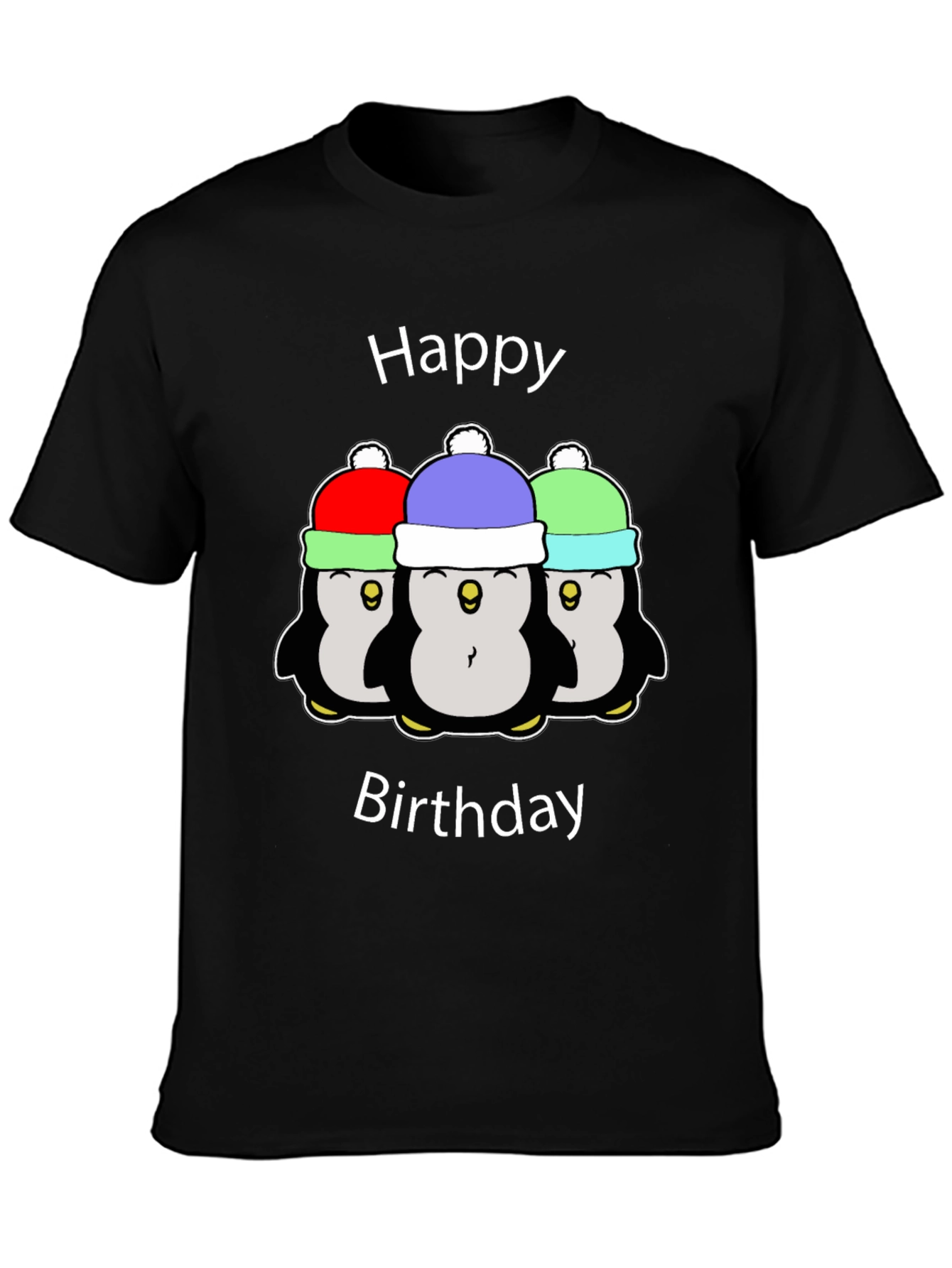 Black Penguin Birthday T-Shirt - Fun Party Tee view 3