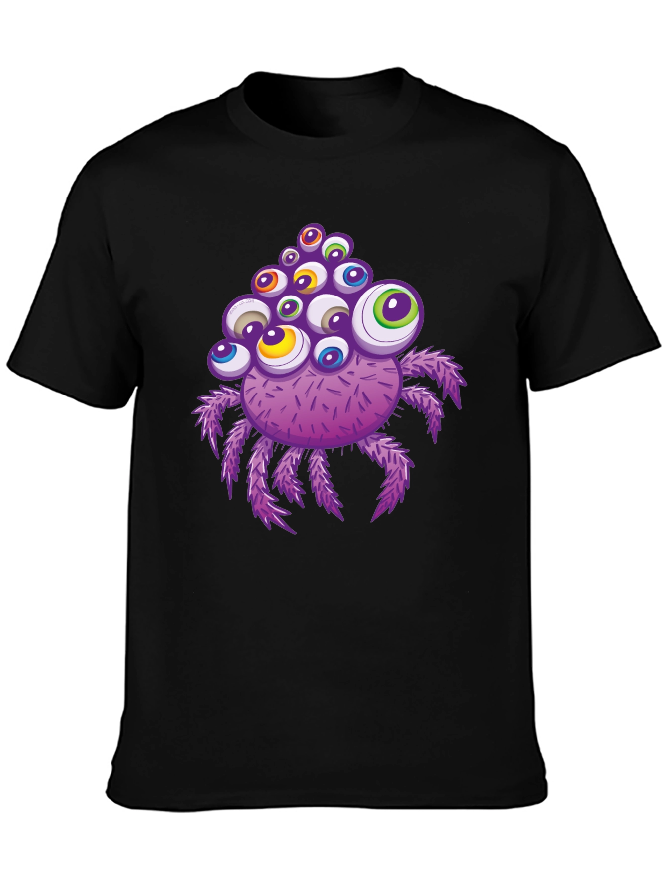 Black Eye-Catching Spider Graphic T-Shirt view 3
