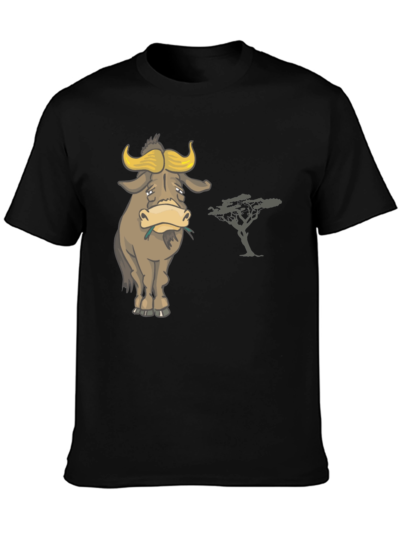 Black Sad Wildebeest T-Shirt - Men's Black Graphic Tee view 3