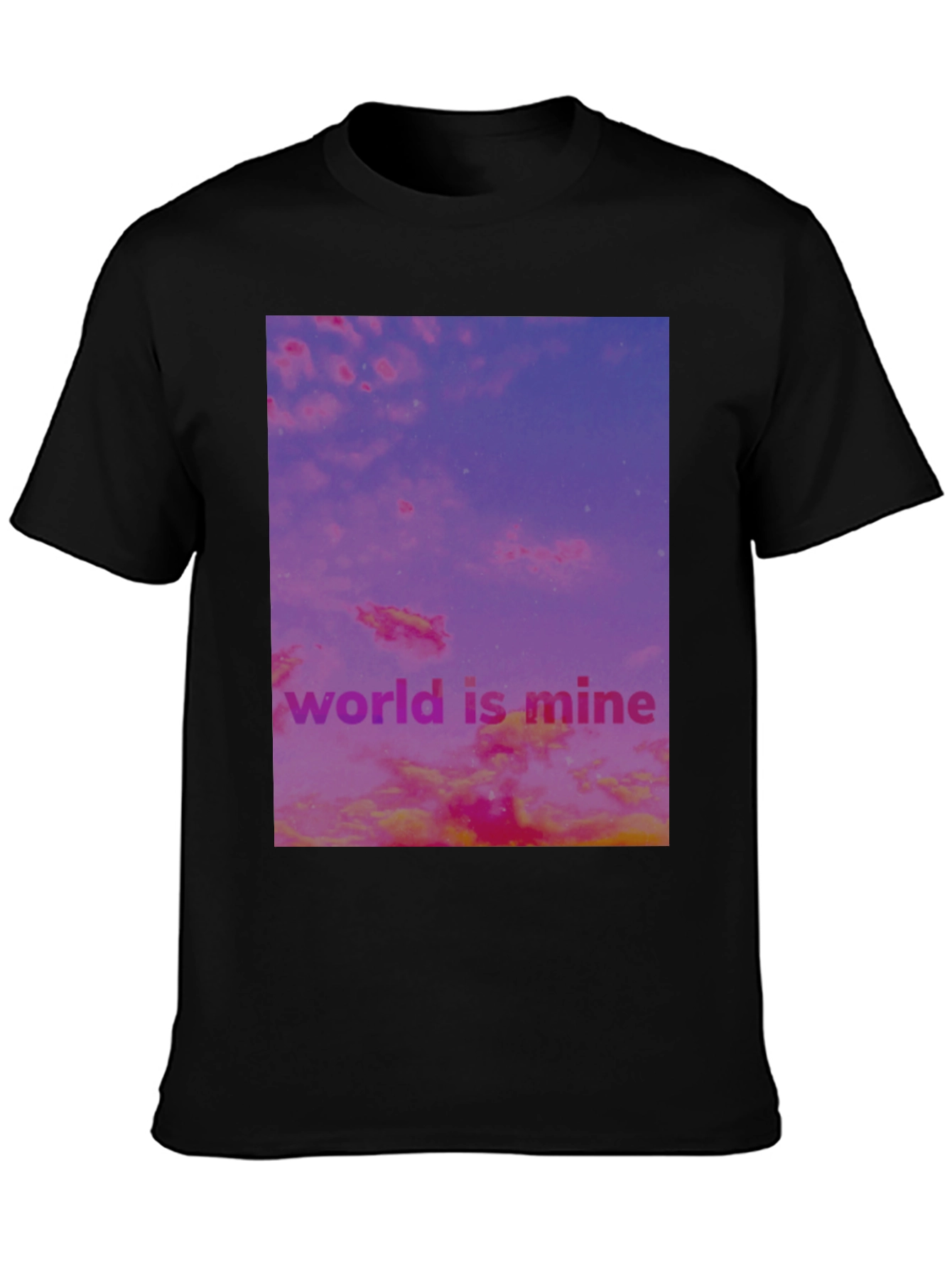 Black World is Mine Graphic Tee - Black Cotton Blend view 3