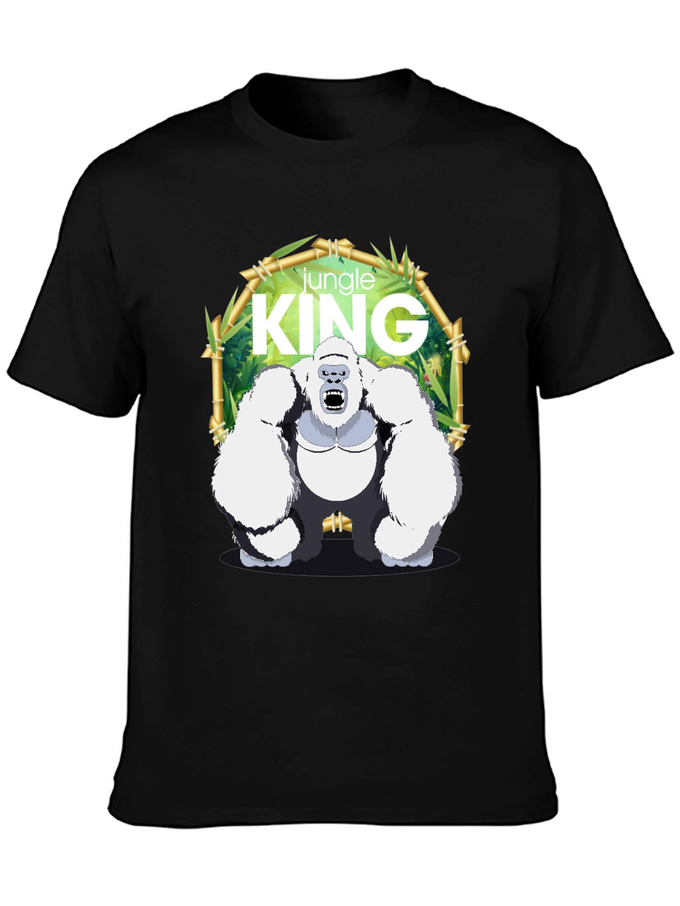 Black Jungle King Gorilla Graphic T-Shirt view 3