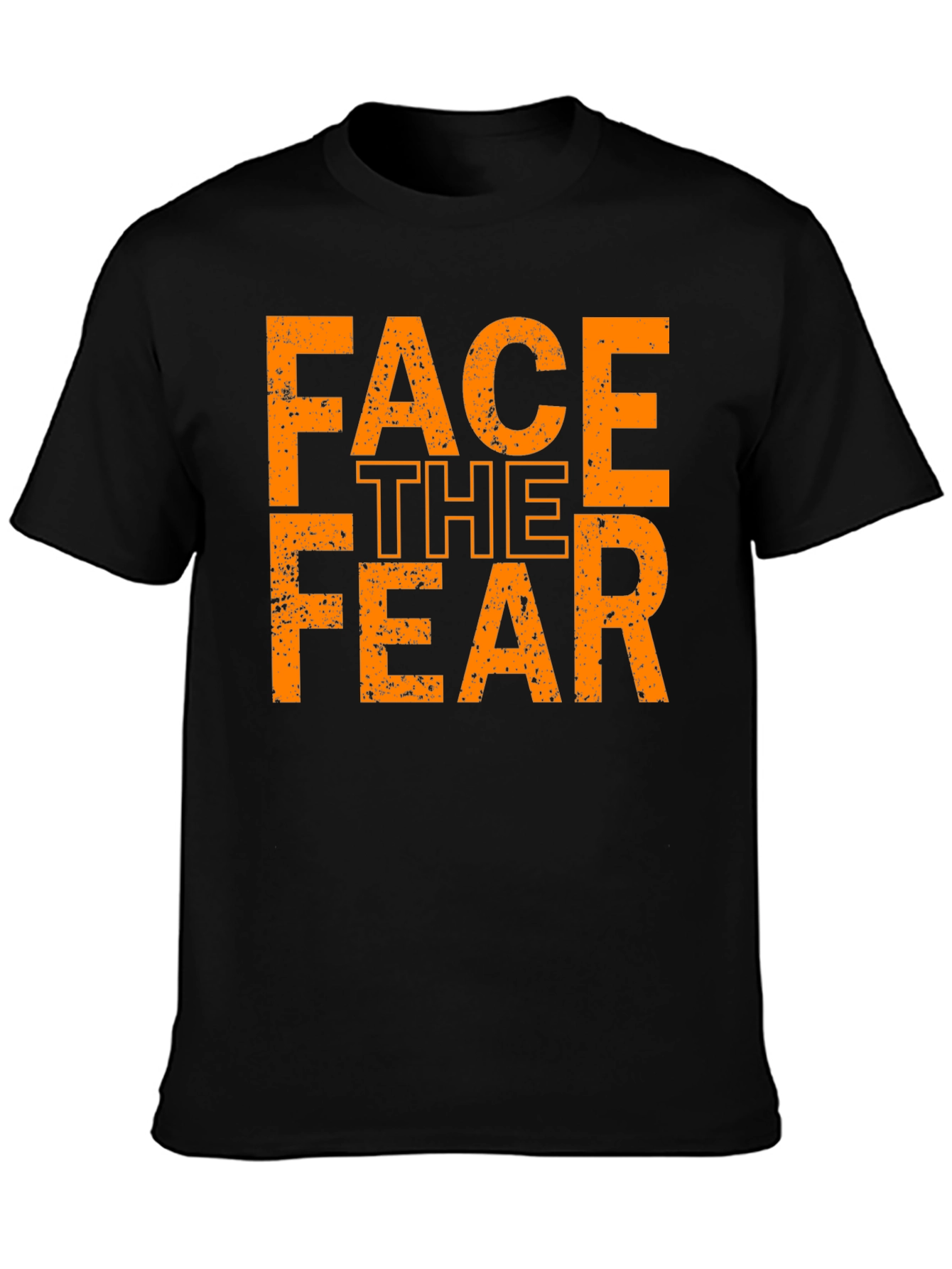 Black Face The Fear Graphic Tee - Black Cotton T-Shirt view 3