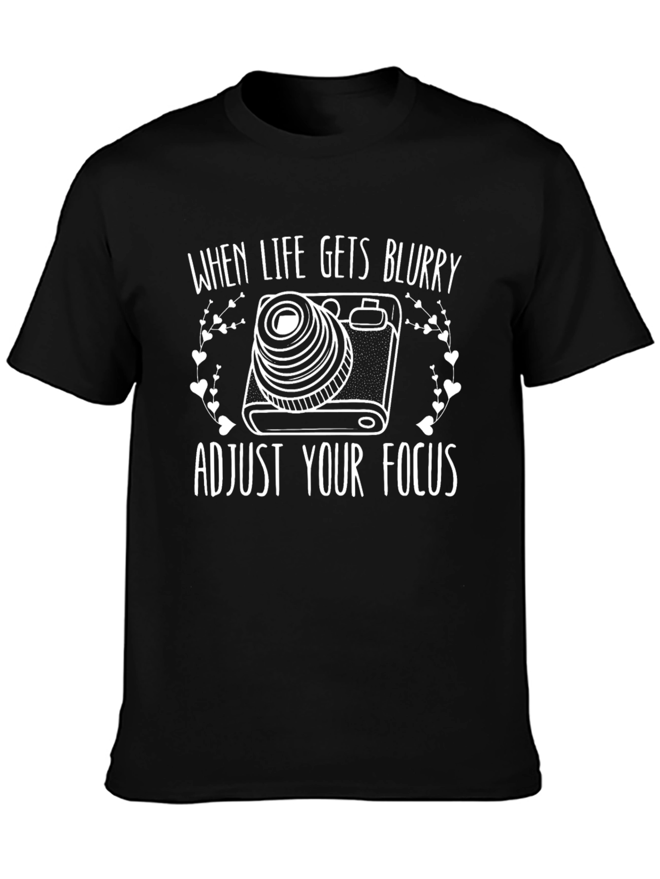 Black Adjust Your Focus Black Graphic Tee view 3