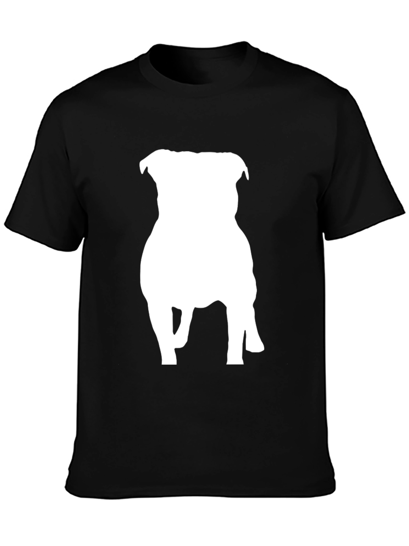 Black Dog Silhouette T-Shirt - Black Cotton Blend Crew Neck Tee view 3