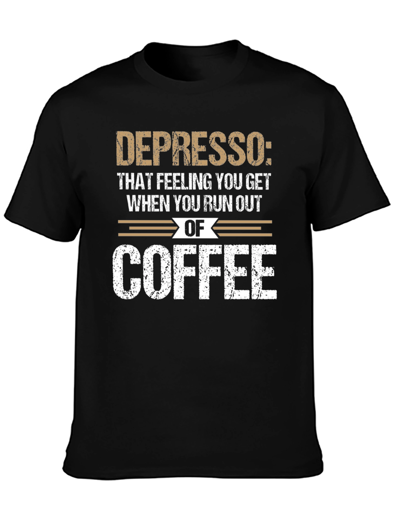Black Depresso Coffee T-Shirt: Funny Caffeine Humor Tee view 3