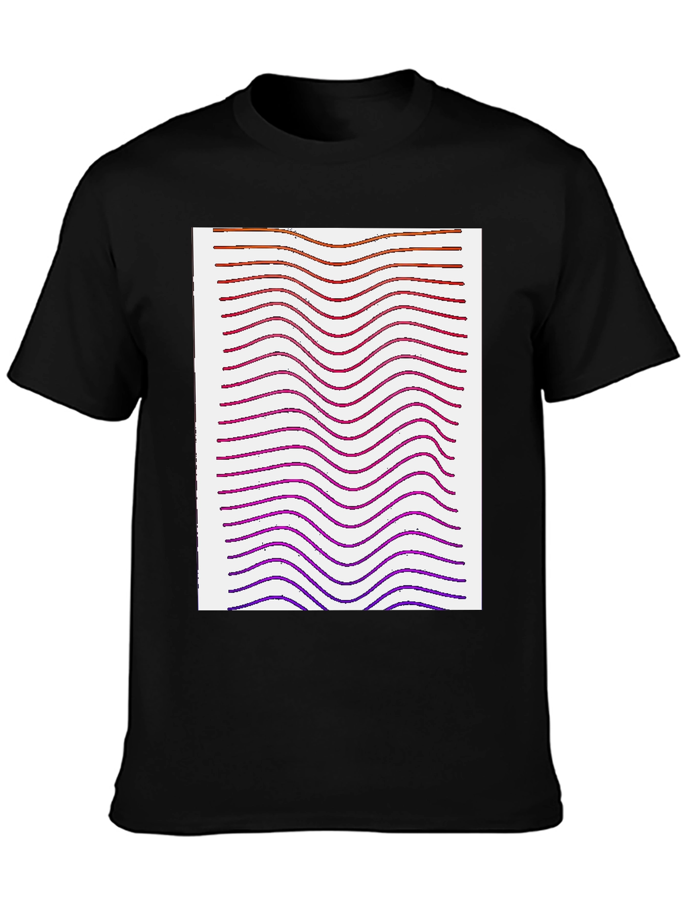 Black Abstract Wave Pattern Tee view 3
