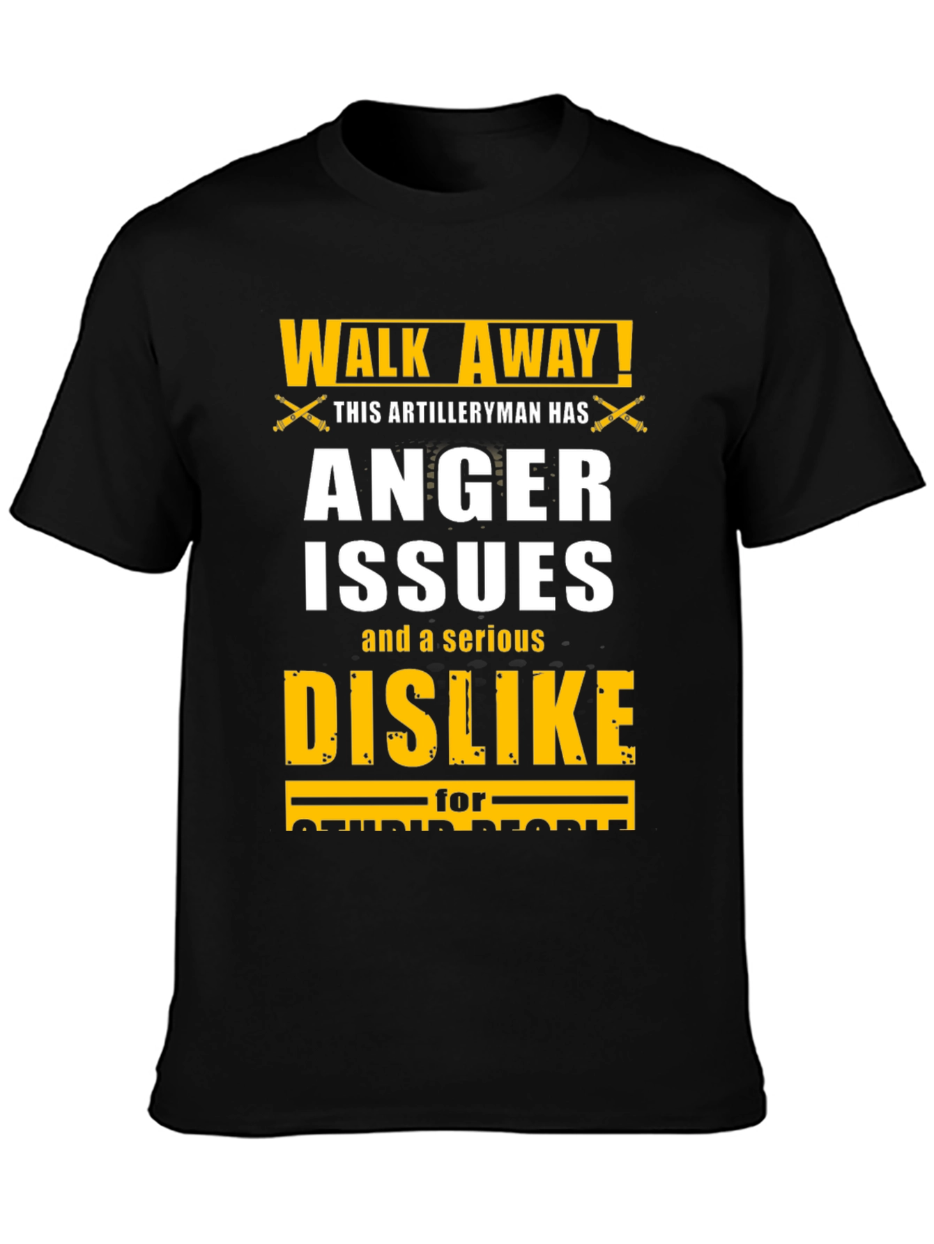 Black Walk Away Artilleryman Anger Issues T-Shirt view 3