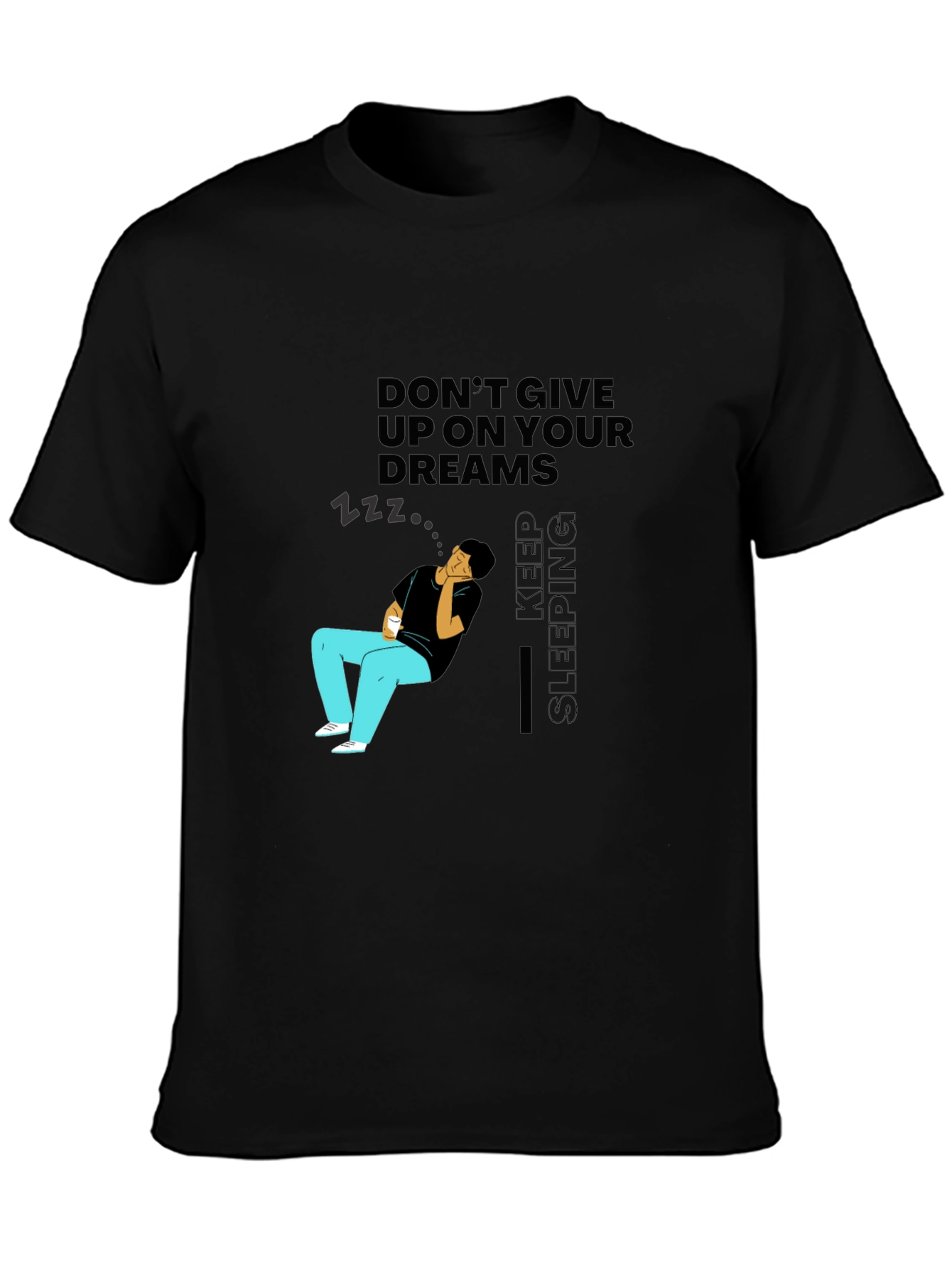 Black Dreamer Graphic Tee - Keep Sleeping view 3