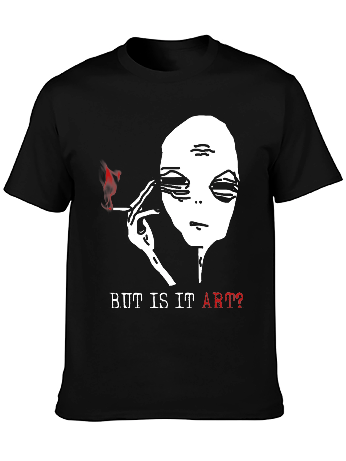 Black Alien Smoking T-Shirt - But Is It Art? view 3