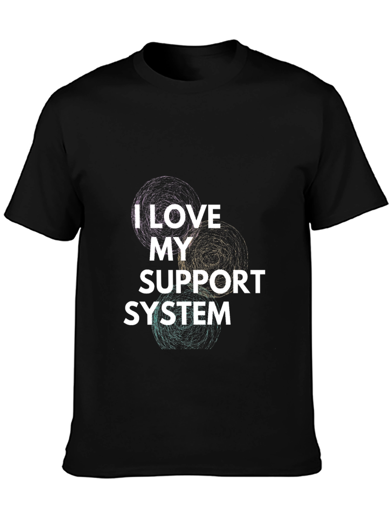 Black I Love My Support System Graphic Tee view 3