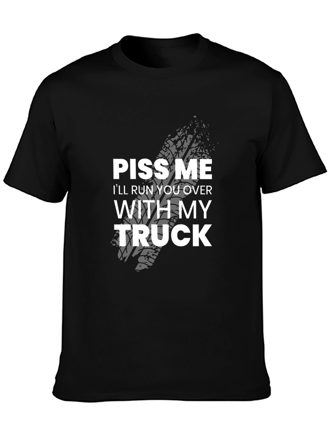 Black Piss Me Off Truck Graphic Tee - Bold Statement T-Shirt view 3