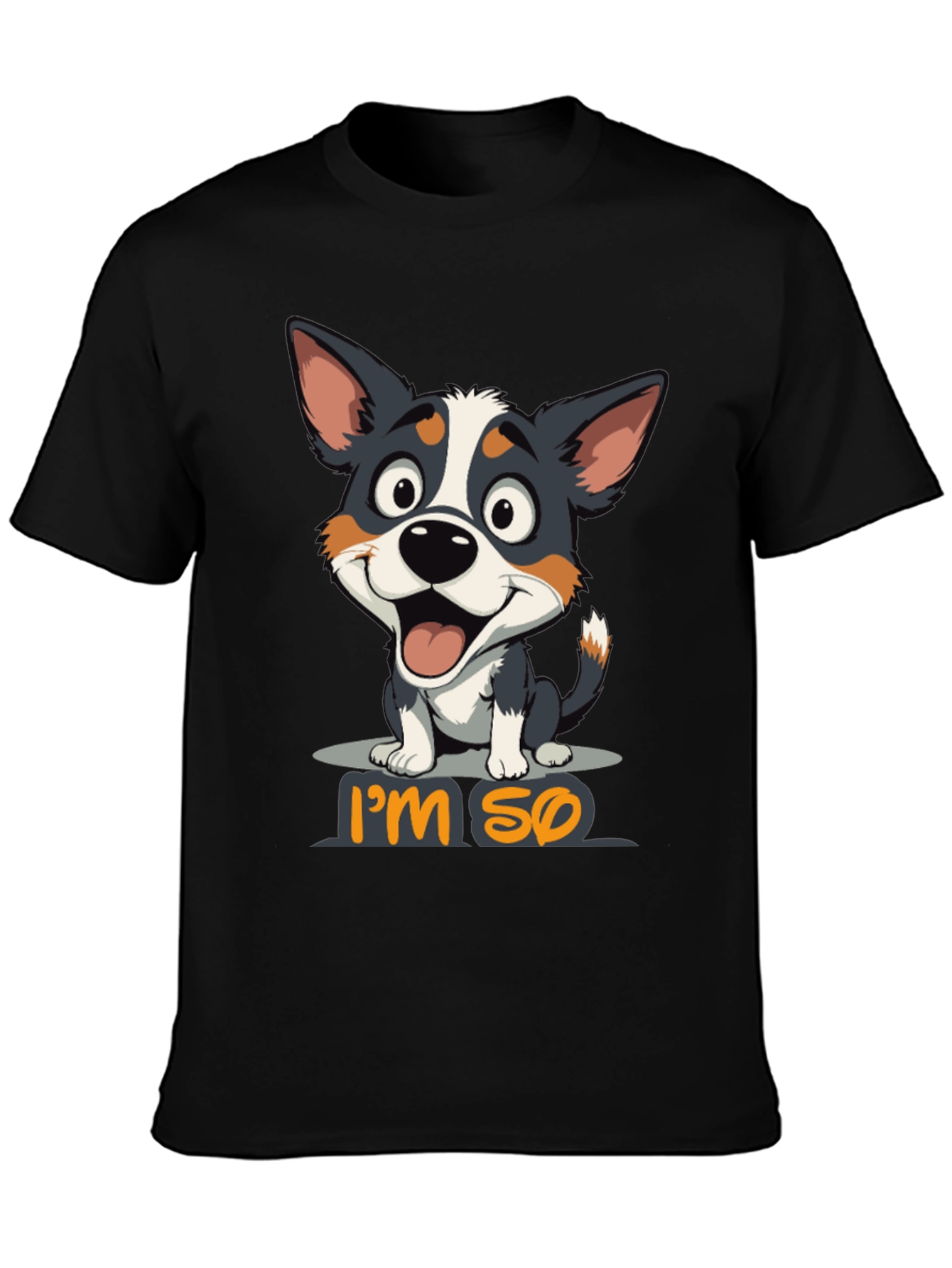 Black I'm So Happy Dog Graphic T-Shirt view 3