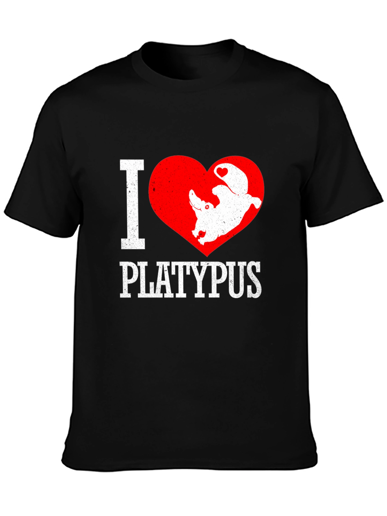 Black I Heart Platypus Black Graphic Tee view 3
