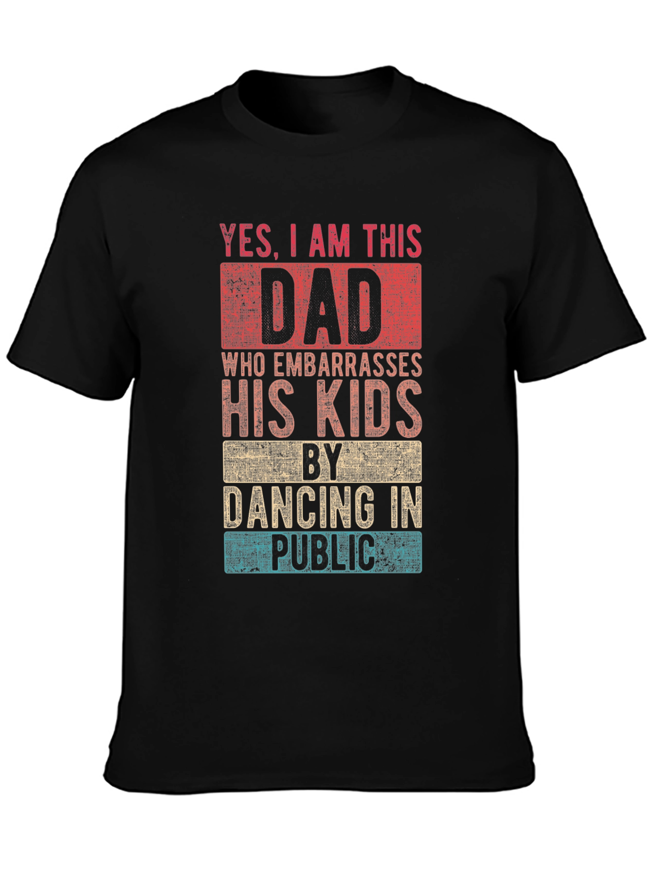 Black Funny Dad Dancing T-Shirt  view 3