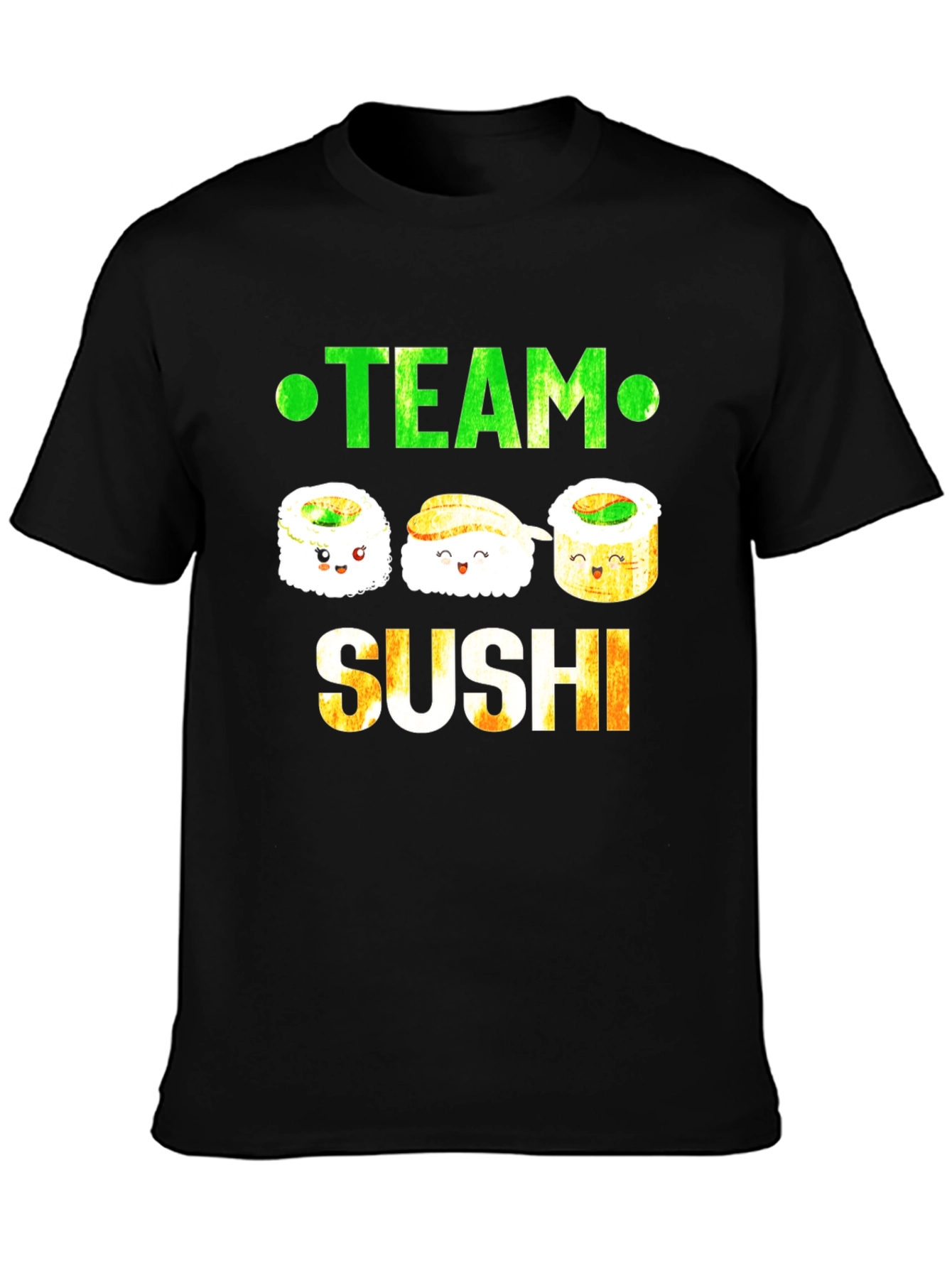 Black Team Sushi Graphic T-Shirt - Foodie Fun! view 3