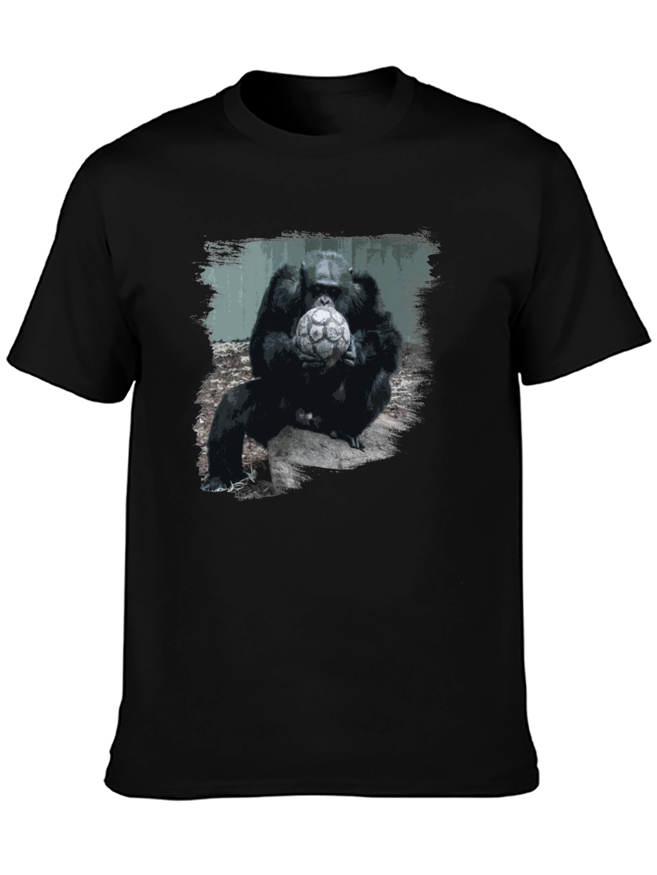 Black Gorilla Soccer T-Shirt - Unique Graphic Tee view 3