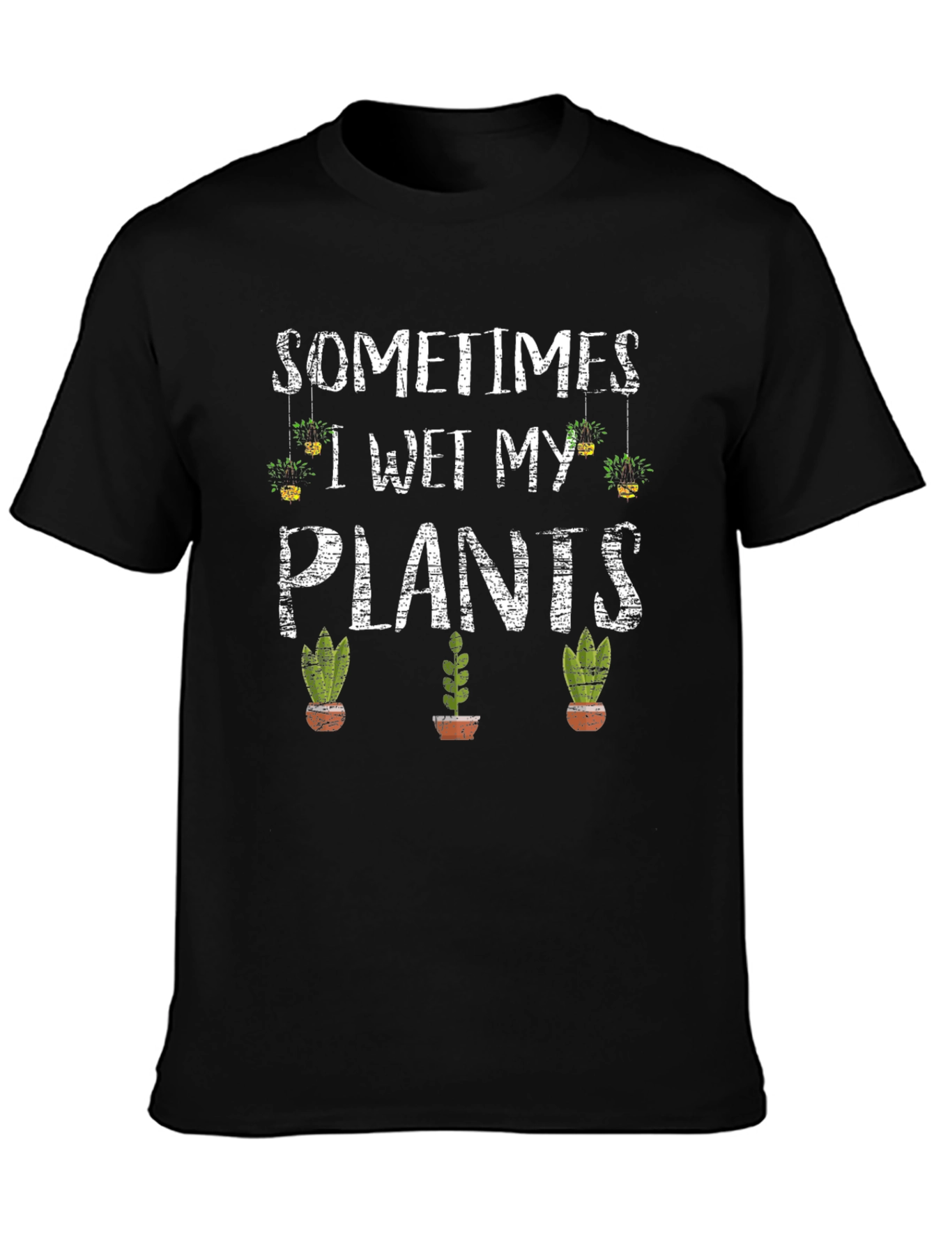 Black Sometimes I Wet My Plants Graphic Tee view 3